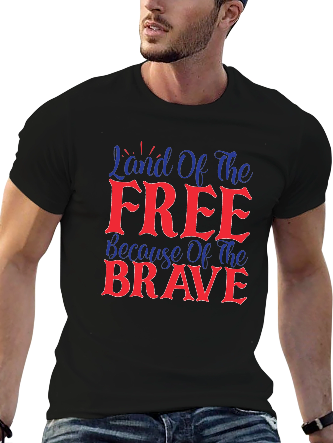 Land Of The Free Patriotic Graphic T-Shirt