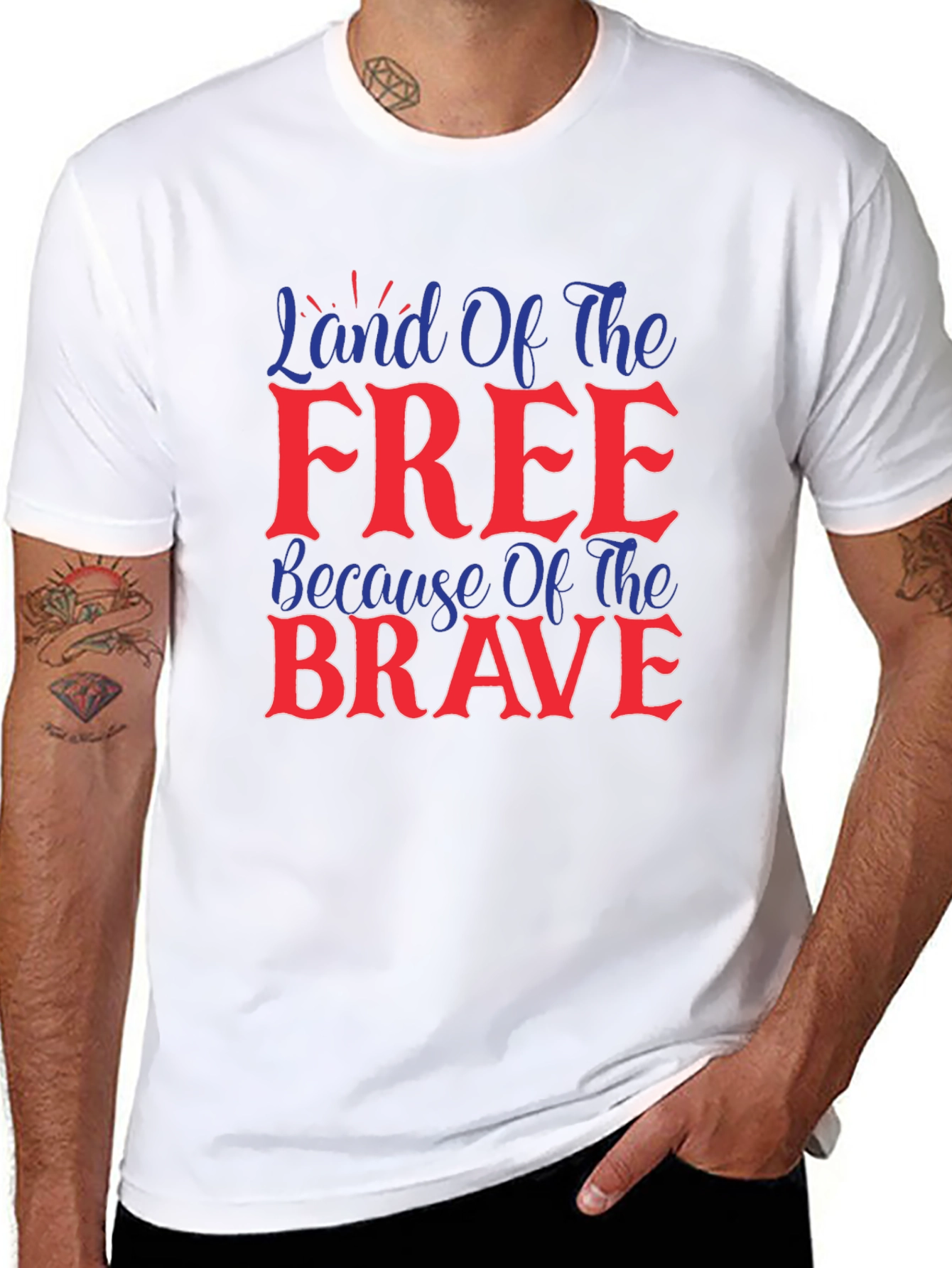 Land Of The Free Patriotic Graphic T-Shirt