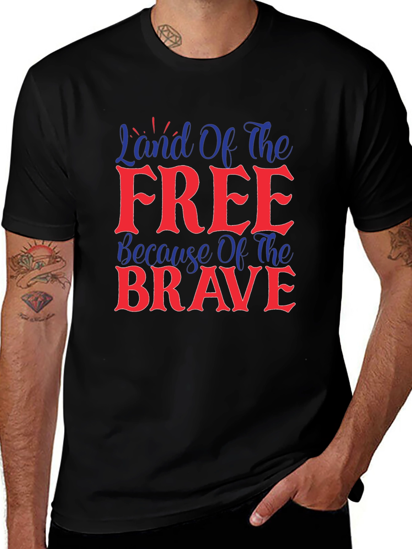 Land Of The Free Patriotic Graphic T-Shirt