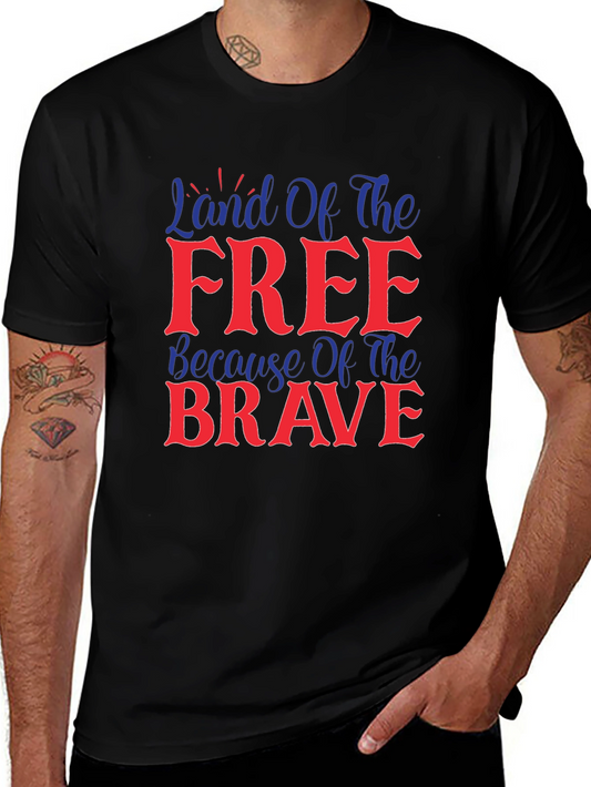 Land Of The Free Patriotic Graphic T-Shirt