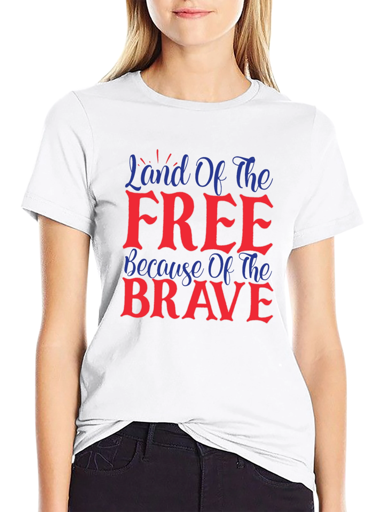 Land Of The Free Patriotic Graphic T-Shirt