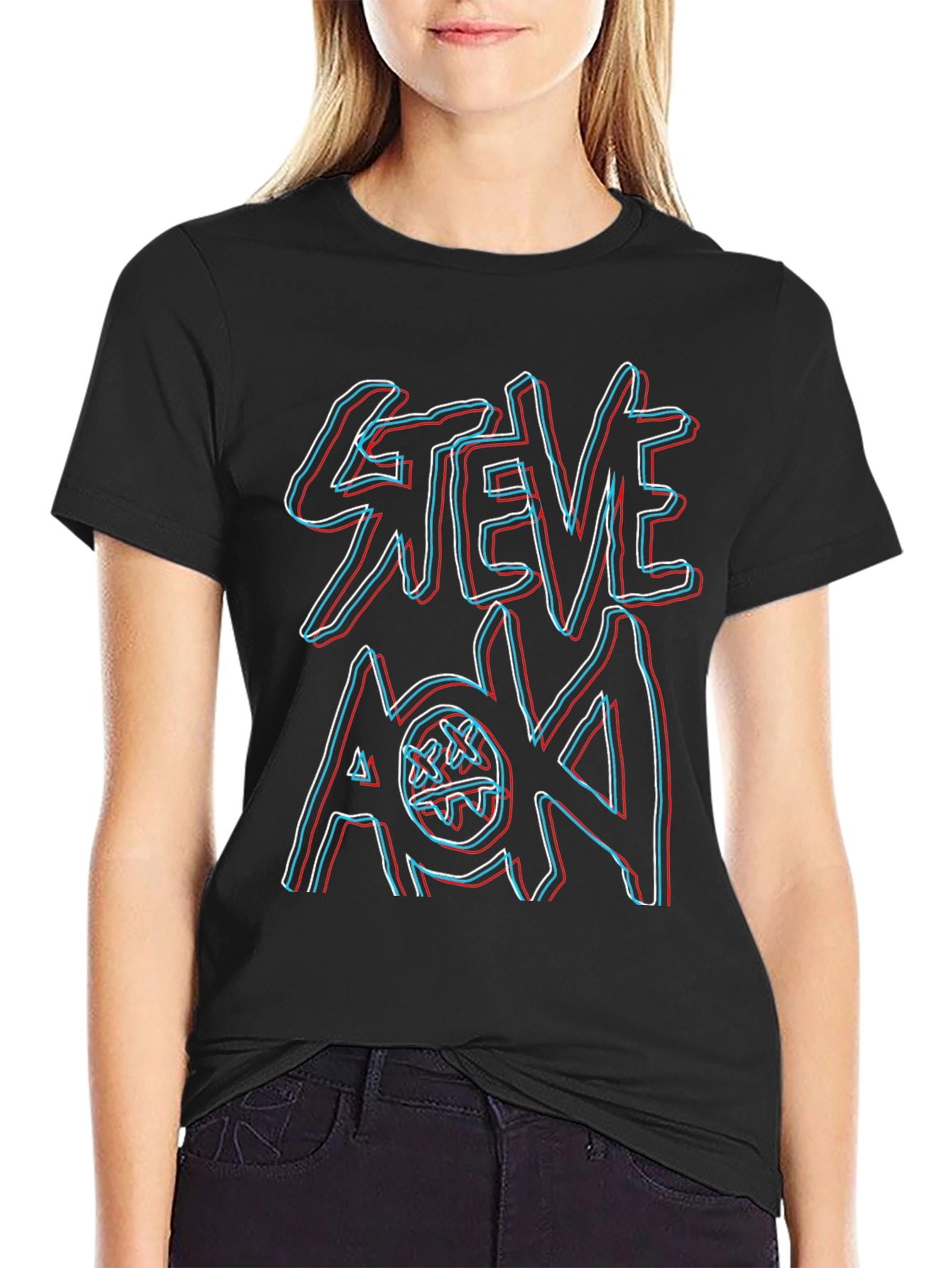 Steve Aoki Graphic Print Black T-Shirt