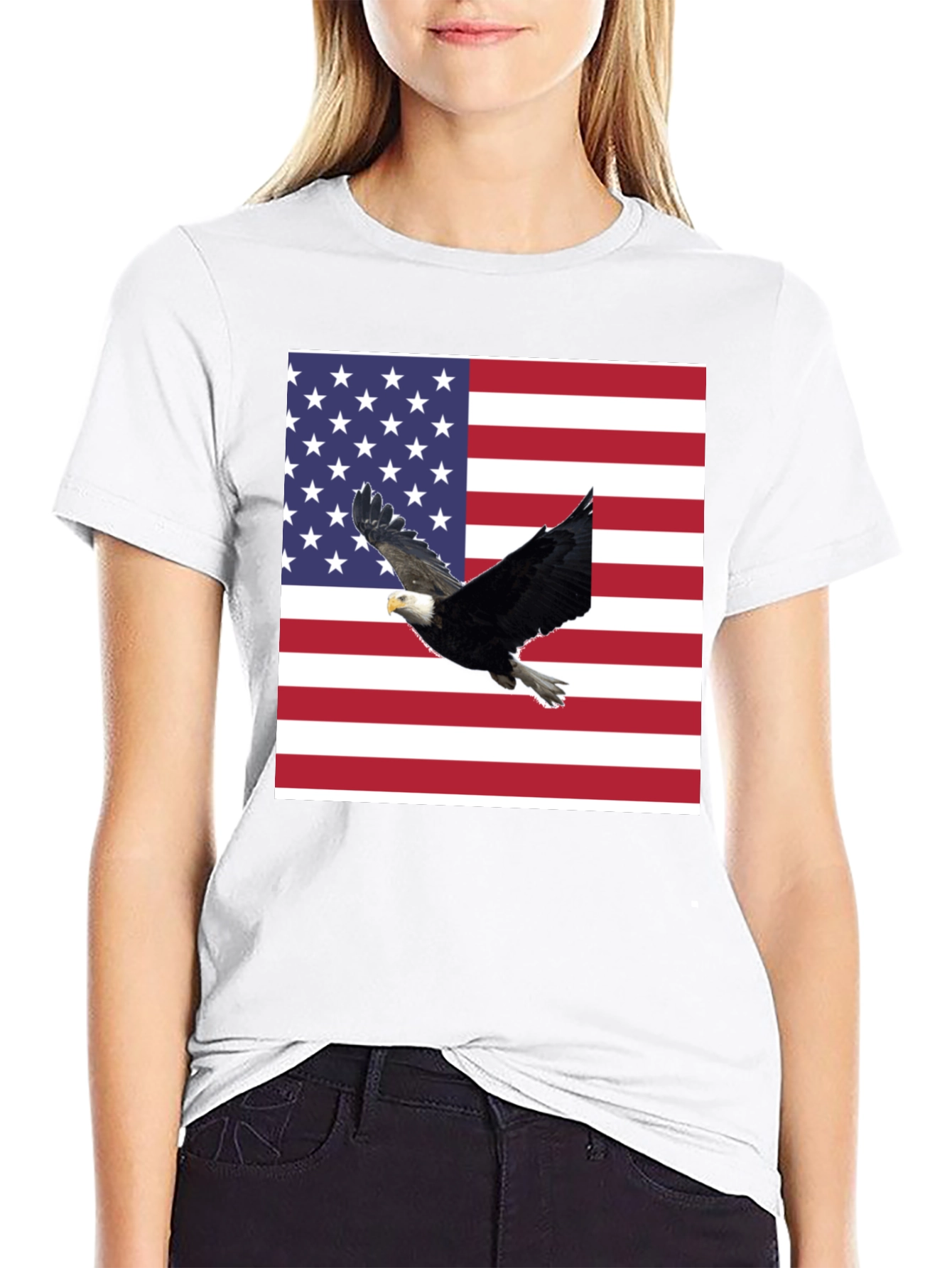 American Flag Eagle Graphic T-Shirt