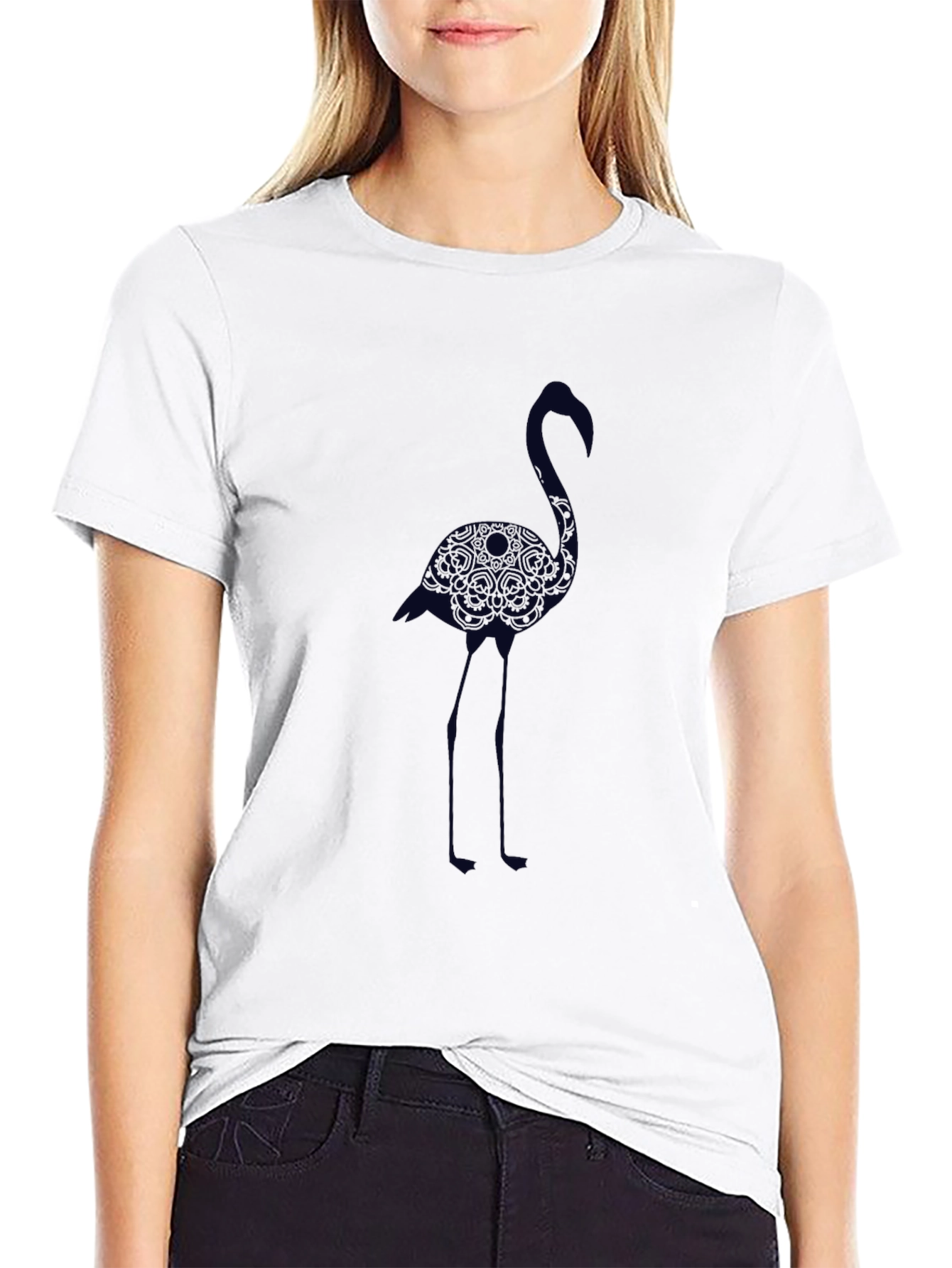 Mens Black Flamingo Graphic Tee