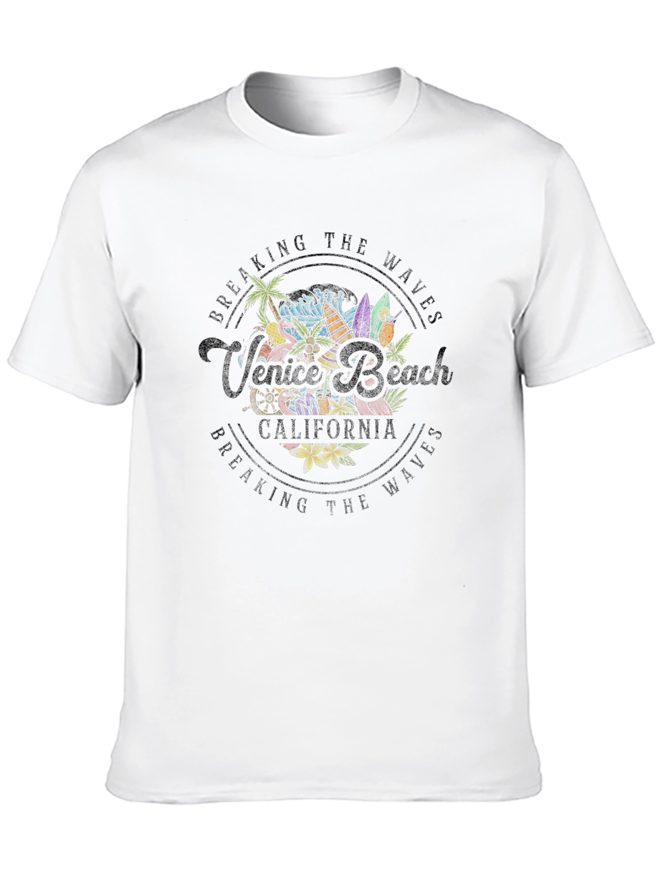 Venice Beach Breaking Waves Graphic T-Shirt