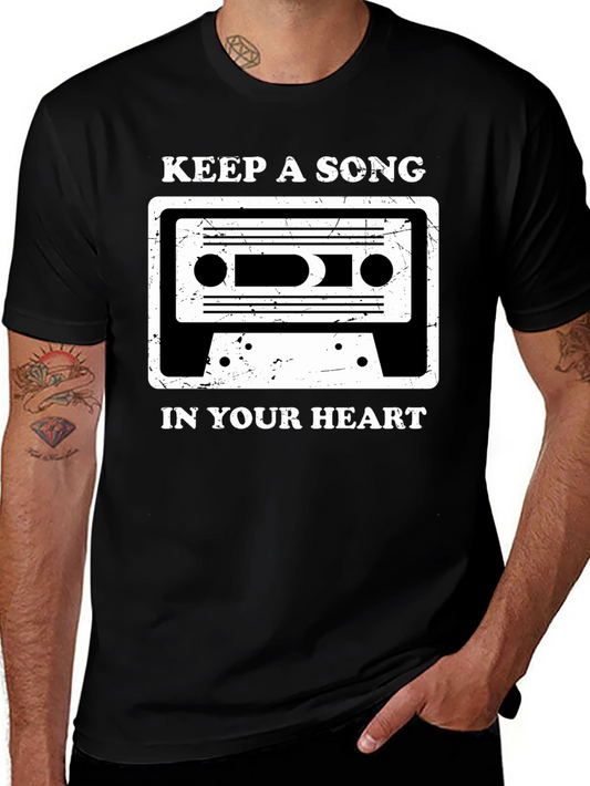 Keep A Song In Your Heart T-Shirt - Retro Cassette Design