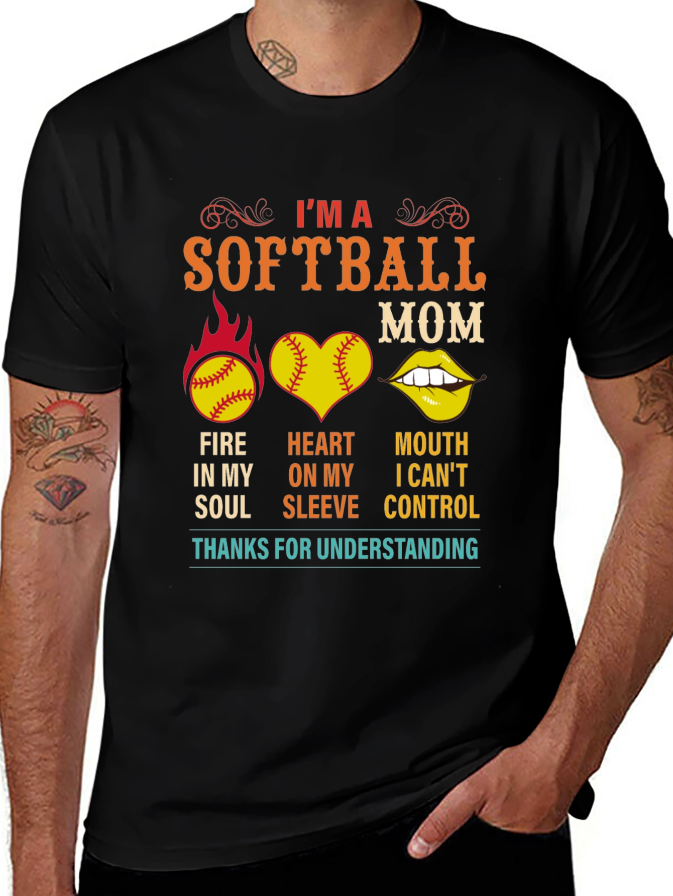 Im A Softball Mom T-Shirt Graphic Novelty