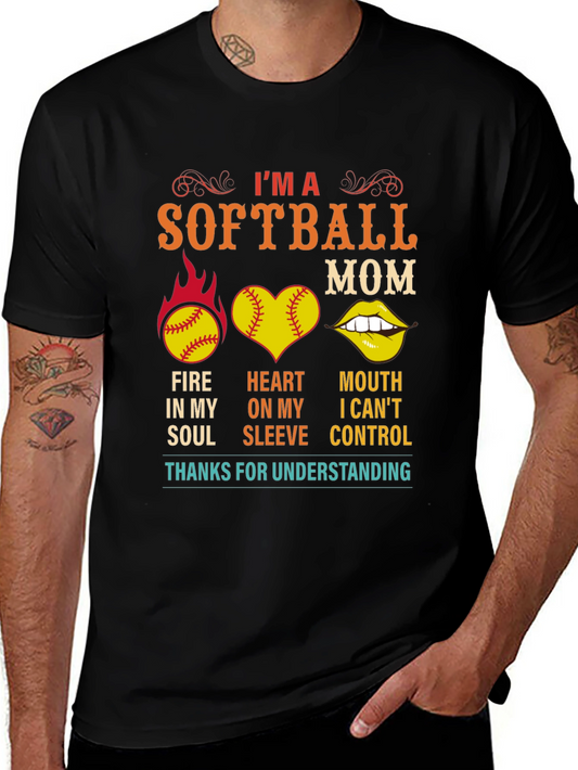 Im A Softball Mom T-Shirt Graphic Novelty