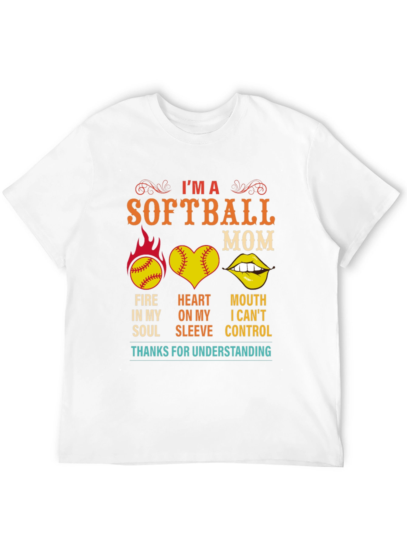 Im A Softball Mom T-Shirt Graphic Novelty