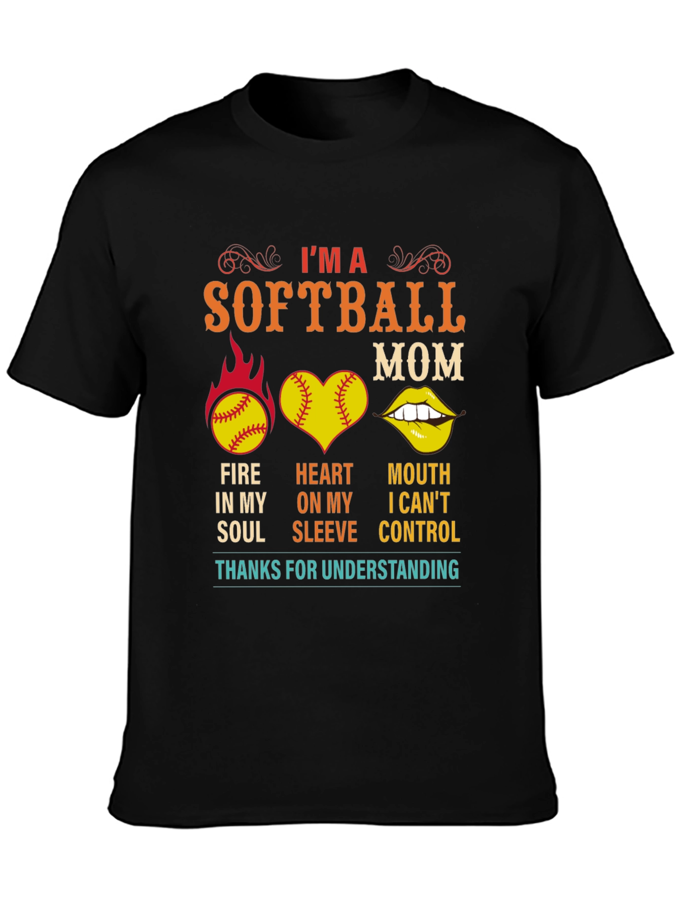 Im A Softball Mom T-Shirt Graphic Novelty