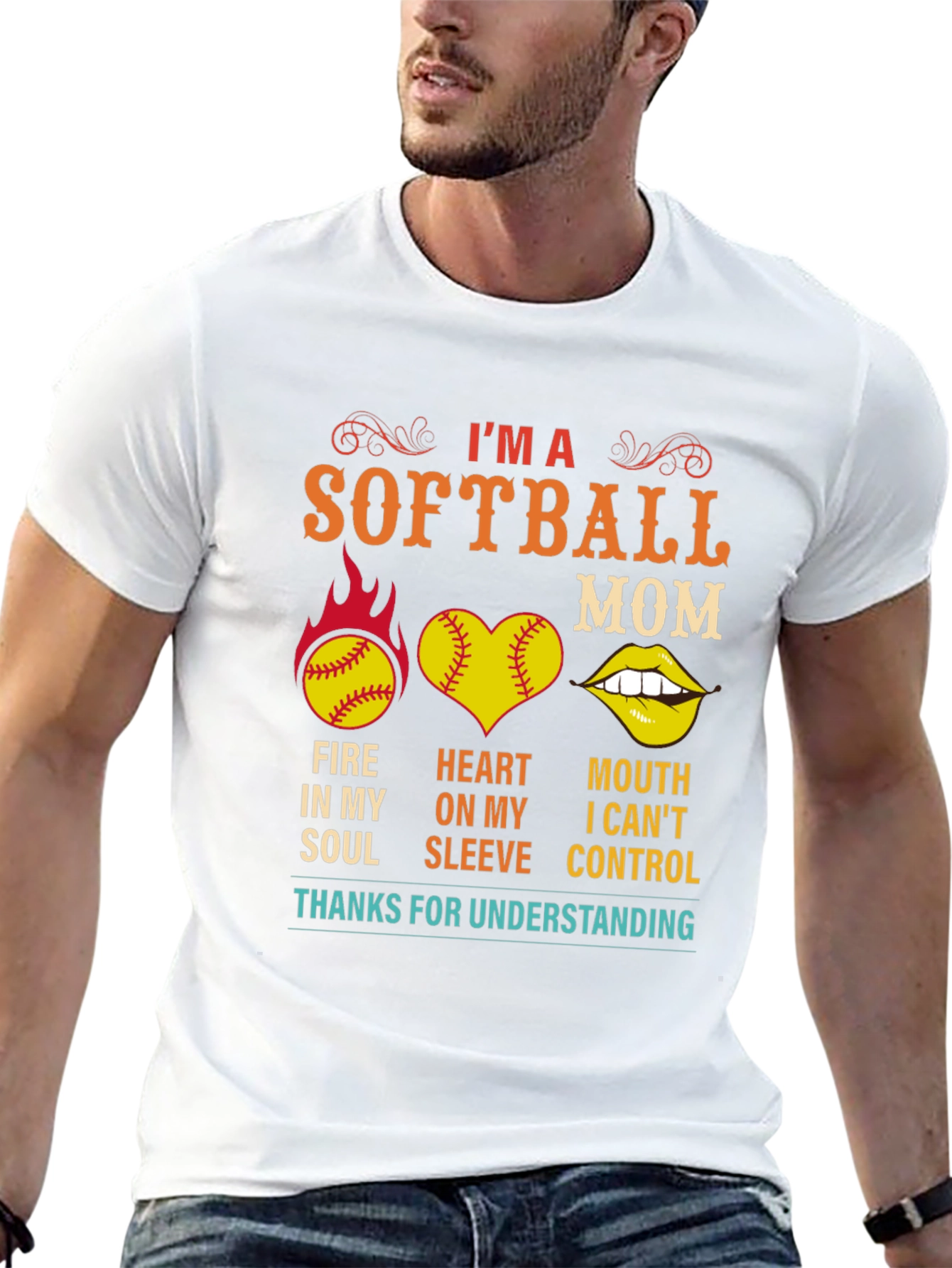 Im A Softball Mom T-Shirt Graphic Novelty