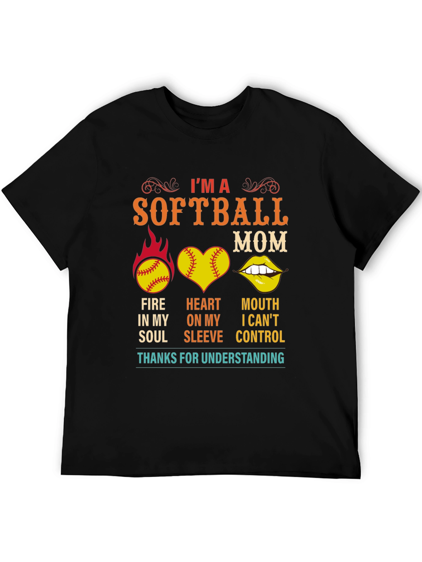 Im A Softball Mom T-Shirt Graphic Novelty