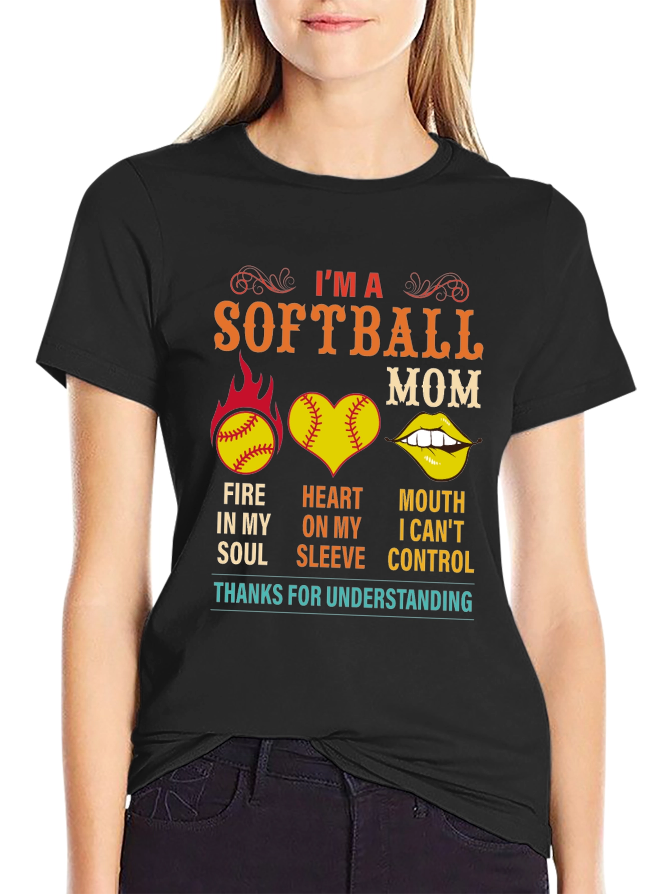 Im A Softball Mom T-Shirt Graphic Novelty
