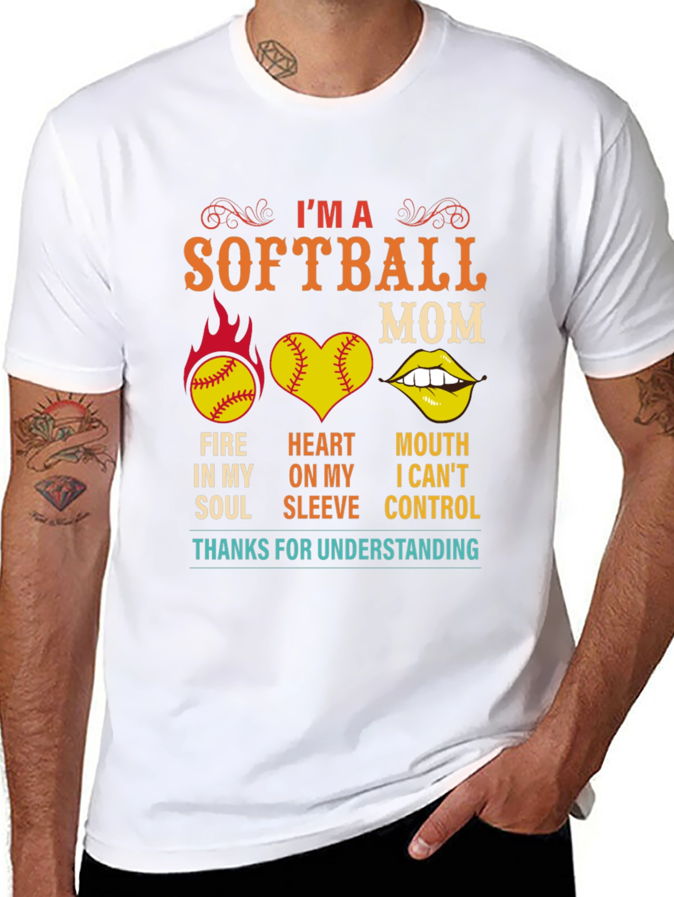 Im A Softball Mom T-Shirt Graphic Novelty
