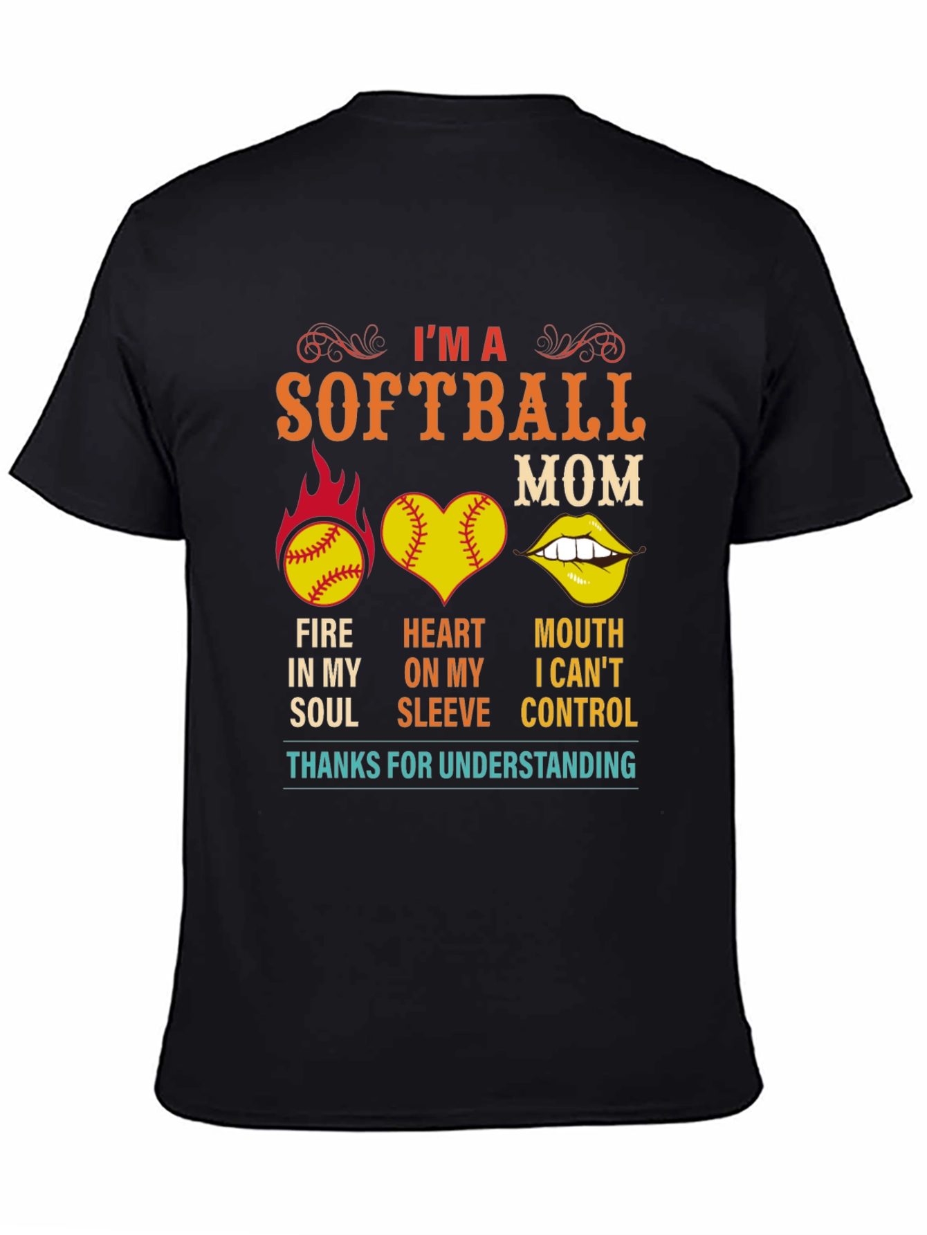 Im A Softball Mom T-Shirt Graphic Novelty