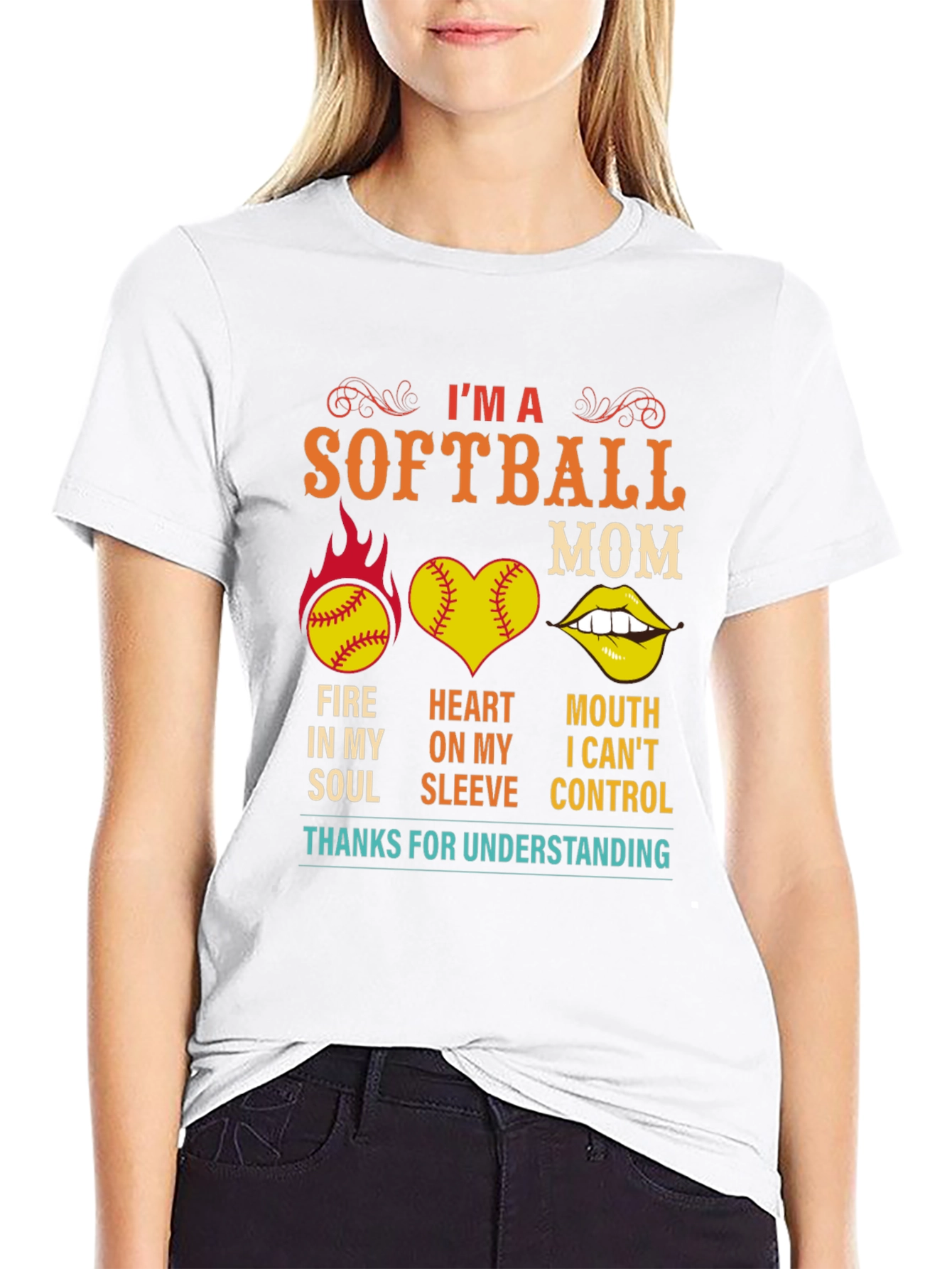 Im A Softball Mom T-Shirt Graphic Novelty