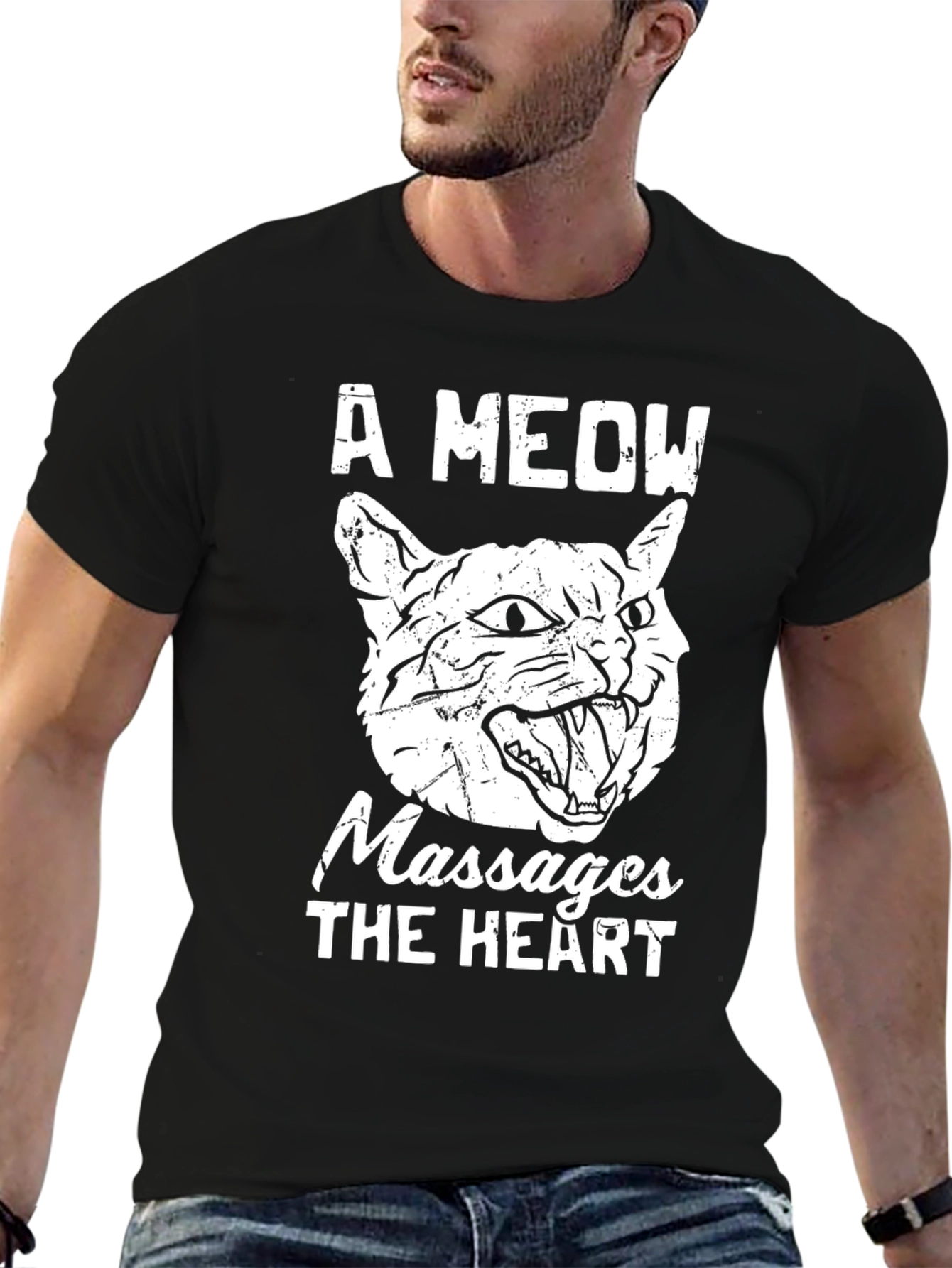 A Meow Massages The Heart Graphic T-Shirt