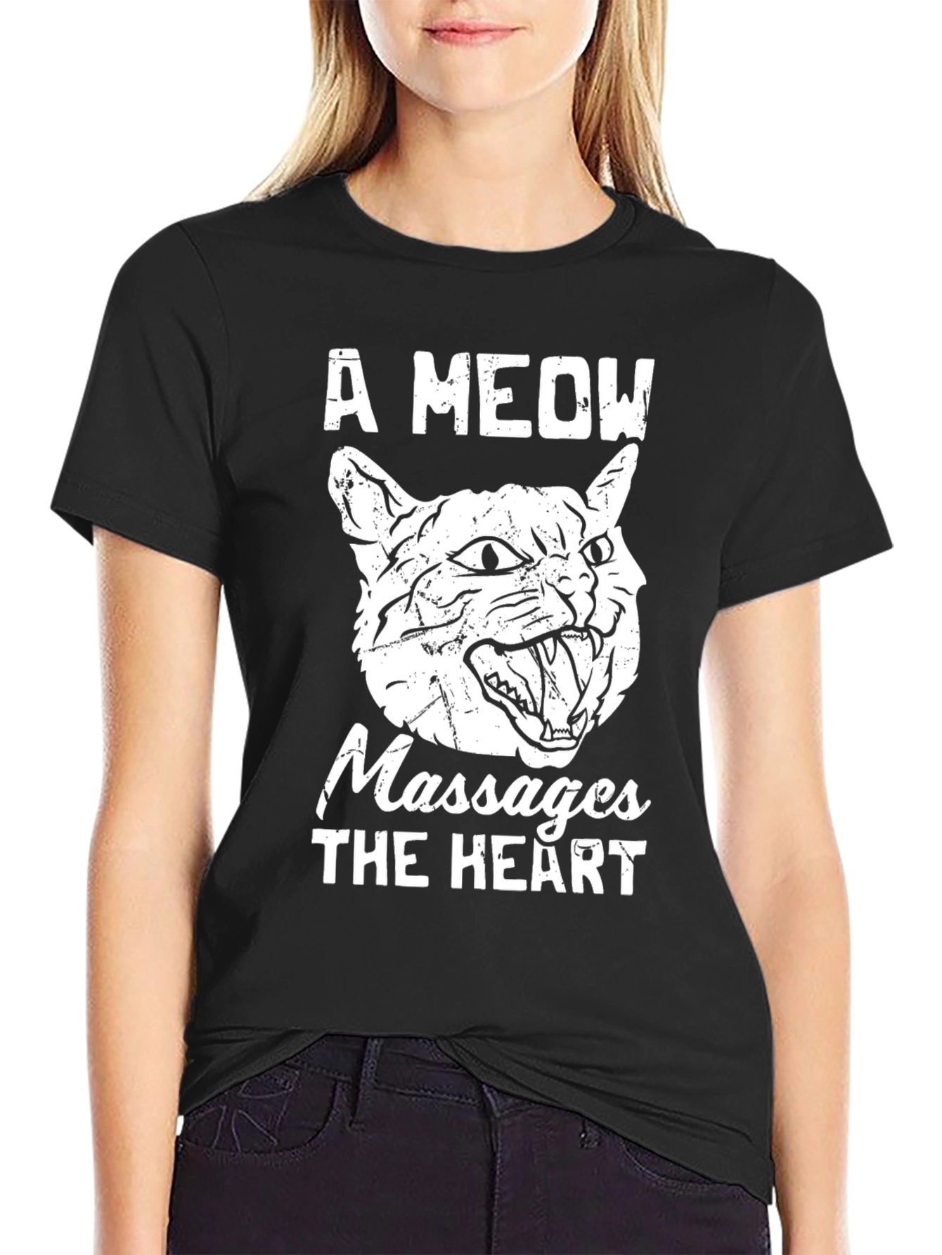 A Meow Massages The Heart Graphic T-Shirt