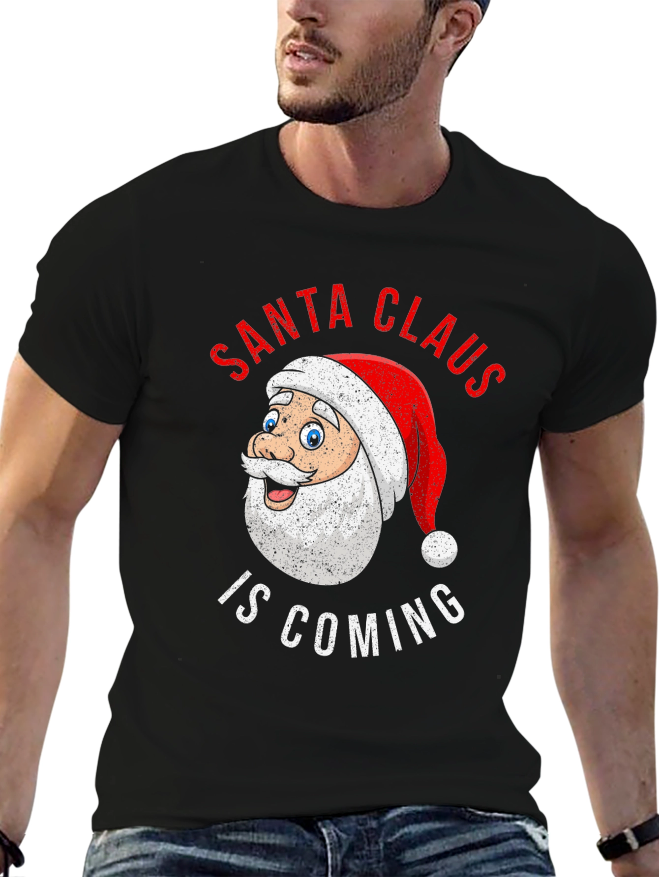 Santa Claus is Coming Christmas Graphic T-Shirt