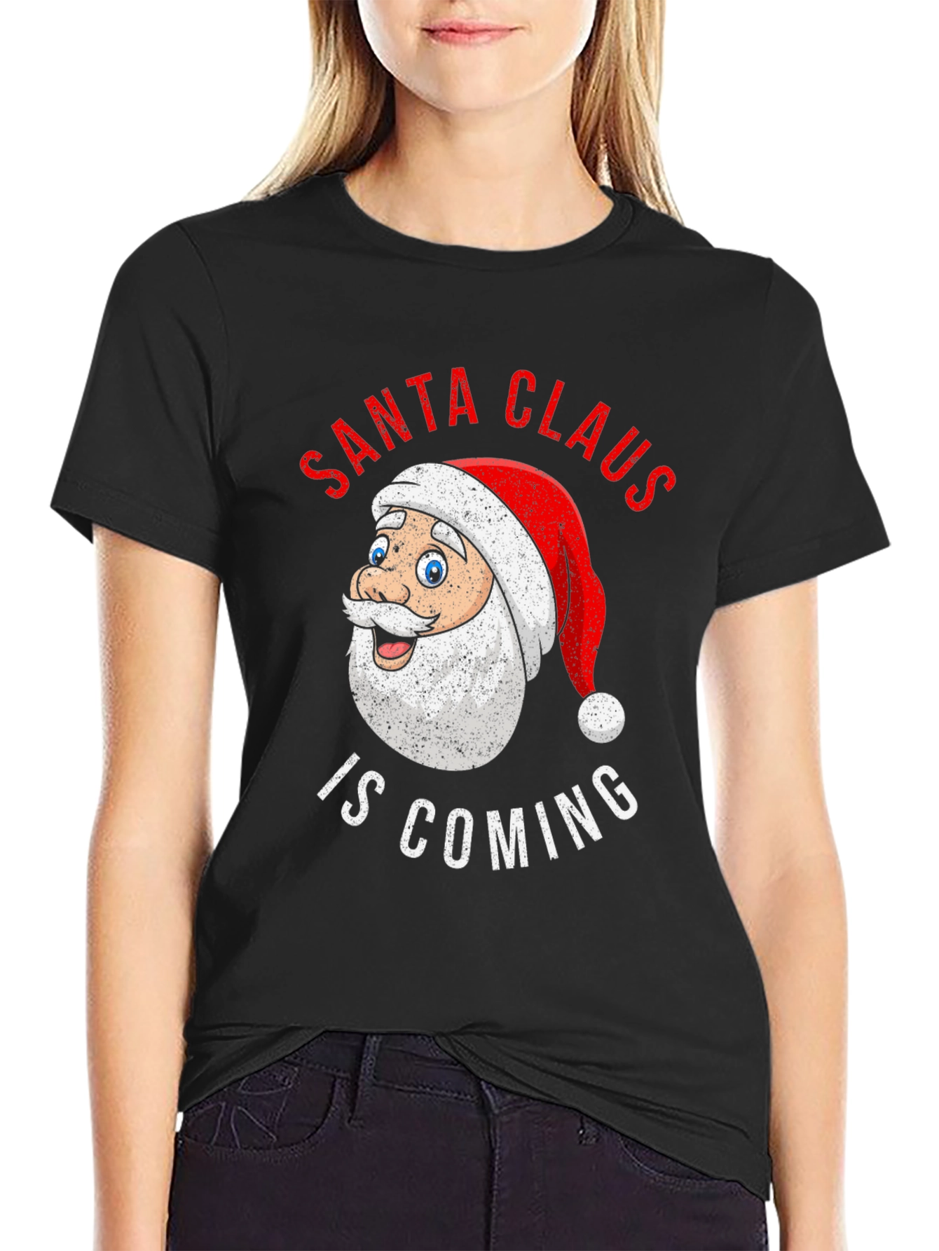 Santa Claus is Coming Christmas Graphic T-Shirt