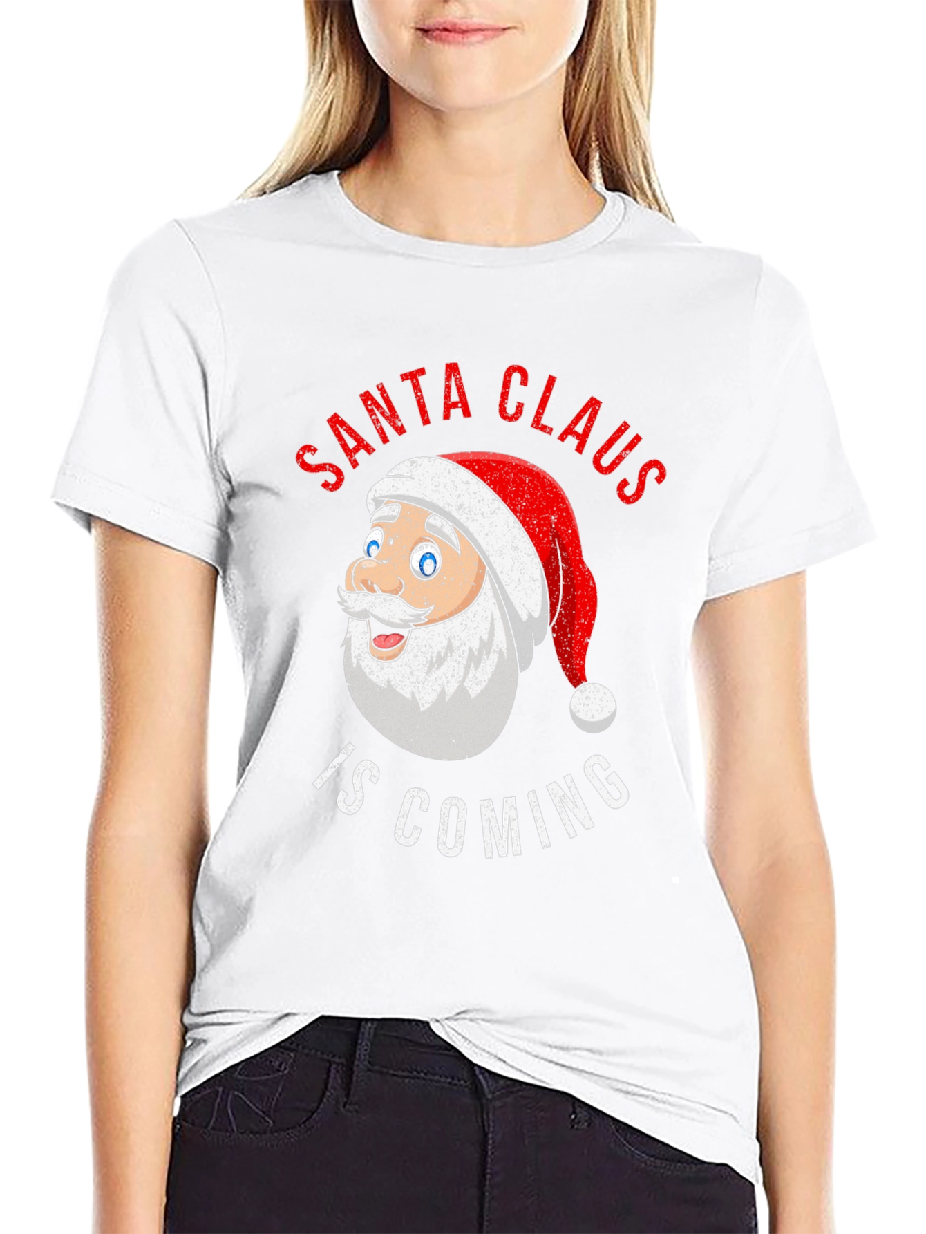 Santa Claus is Coming Christmas Graphic T-Shirt