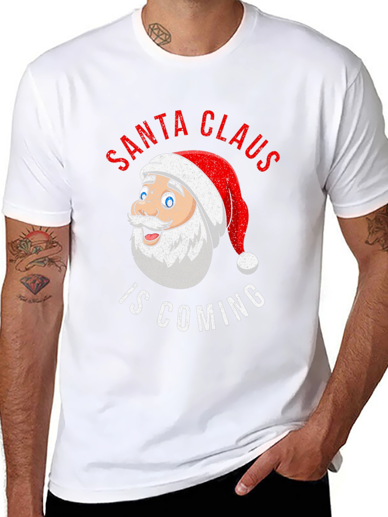 Santa Claus is Coming Christmas Graphic T-Shirt