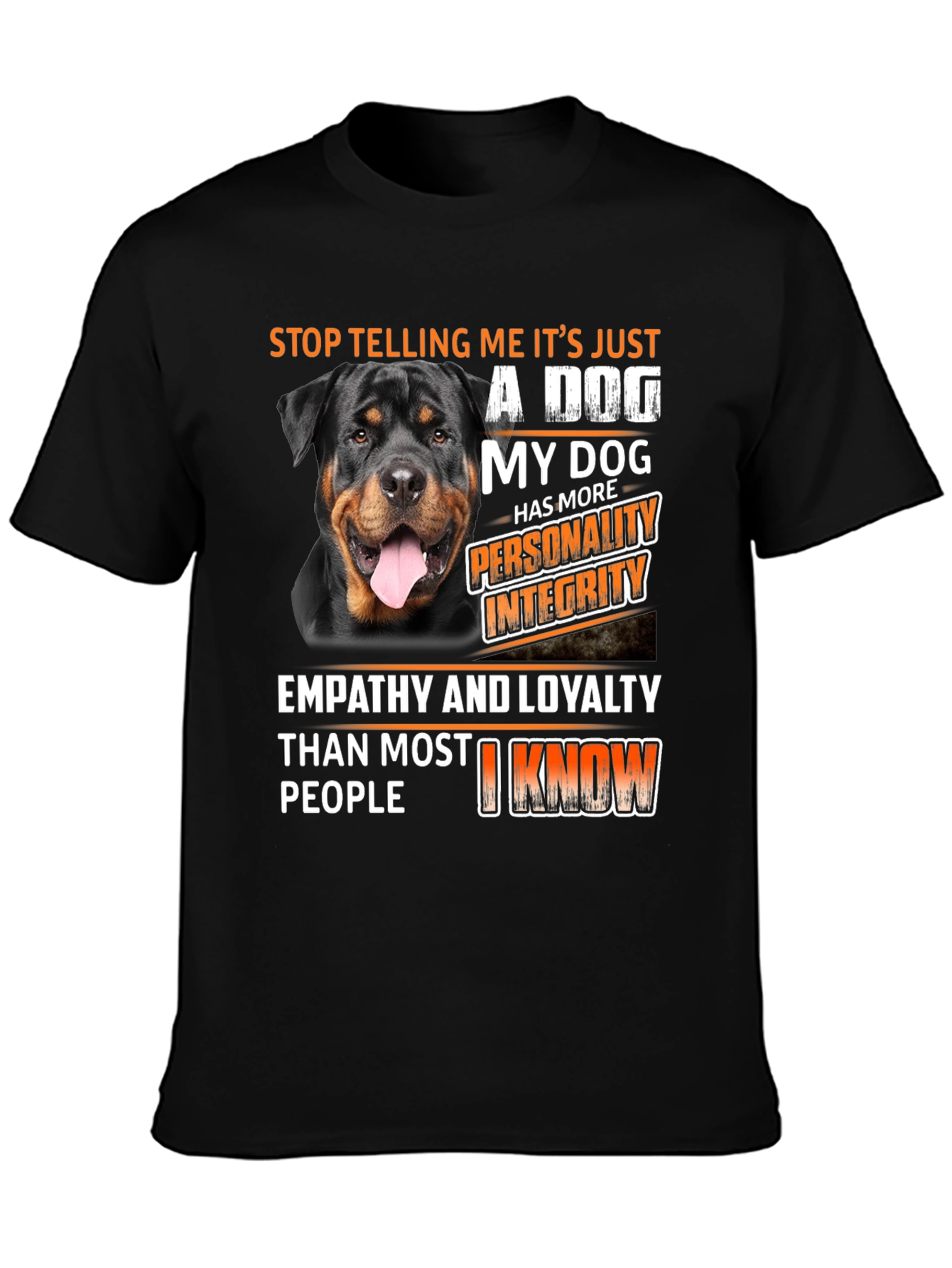 Rottweiler Dog Lover T-Shirt: Personality & Integrity