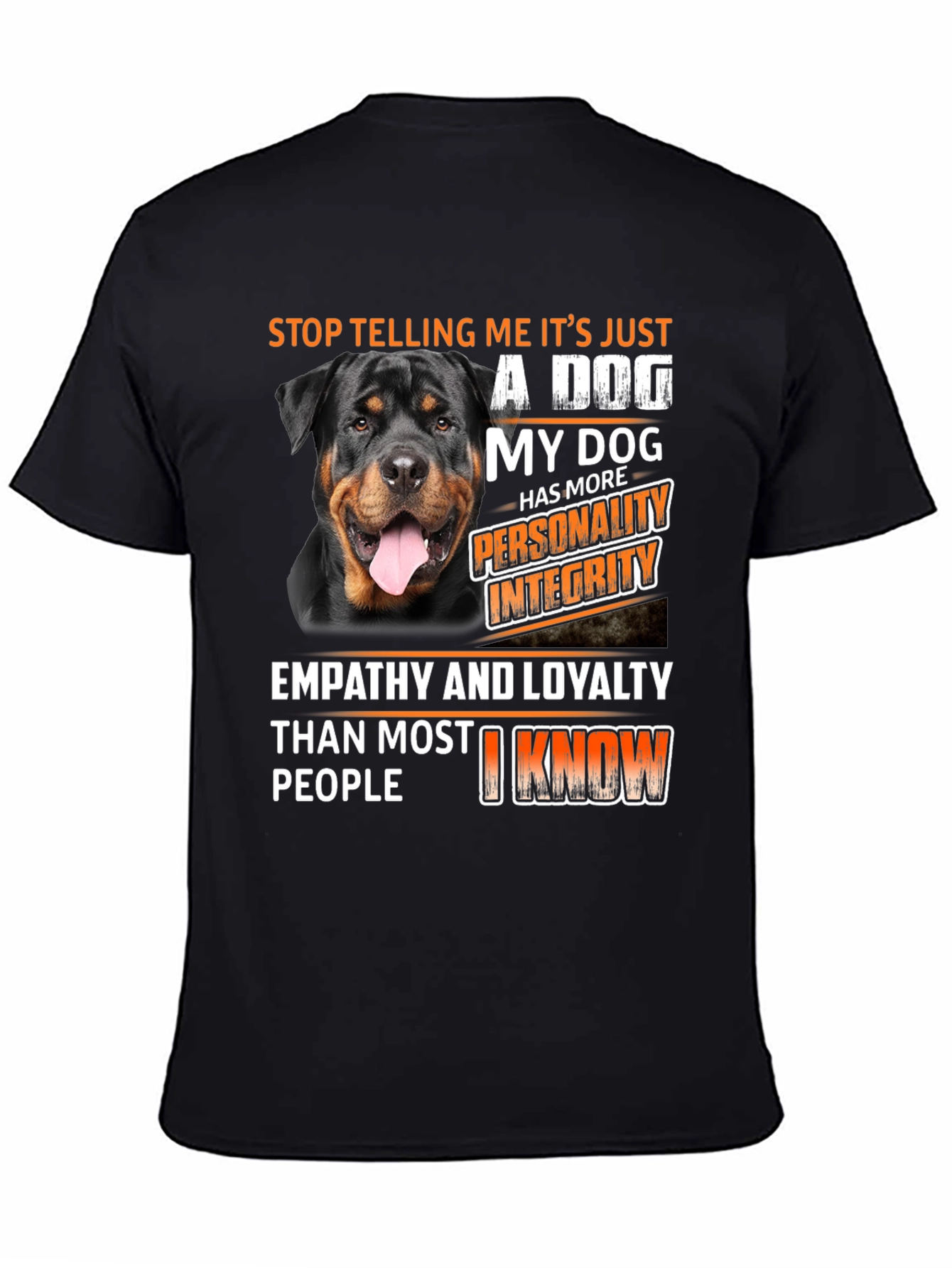 Rottweiler Dog Lover T-Shirt: Personality & Integrity