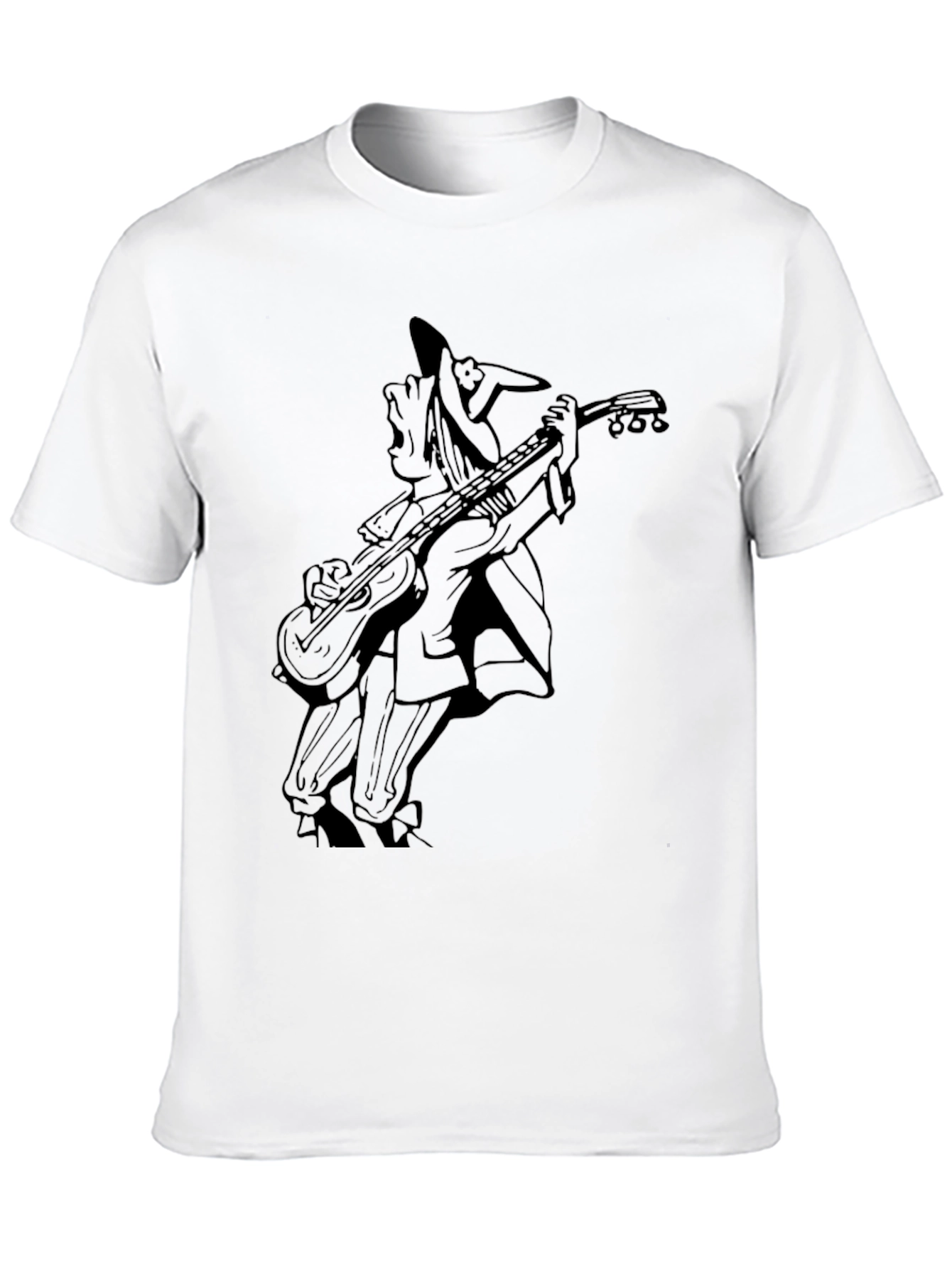 Musician Cartoon Black T-Shirt