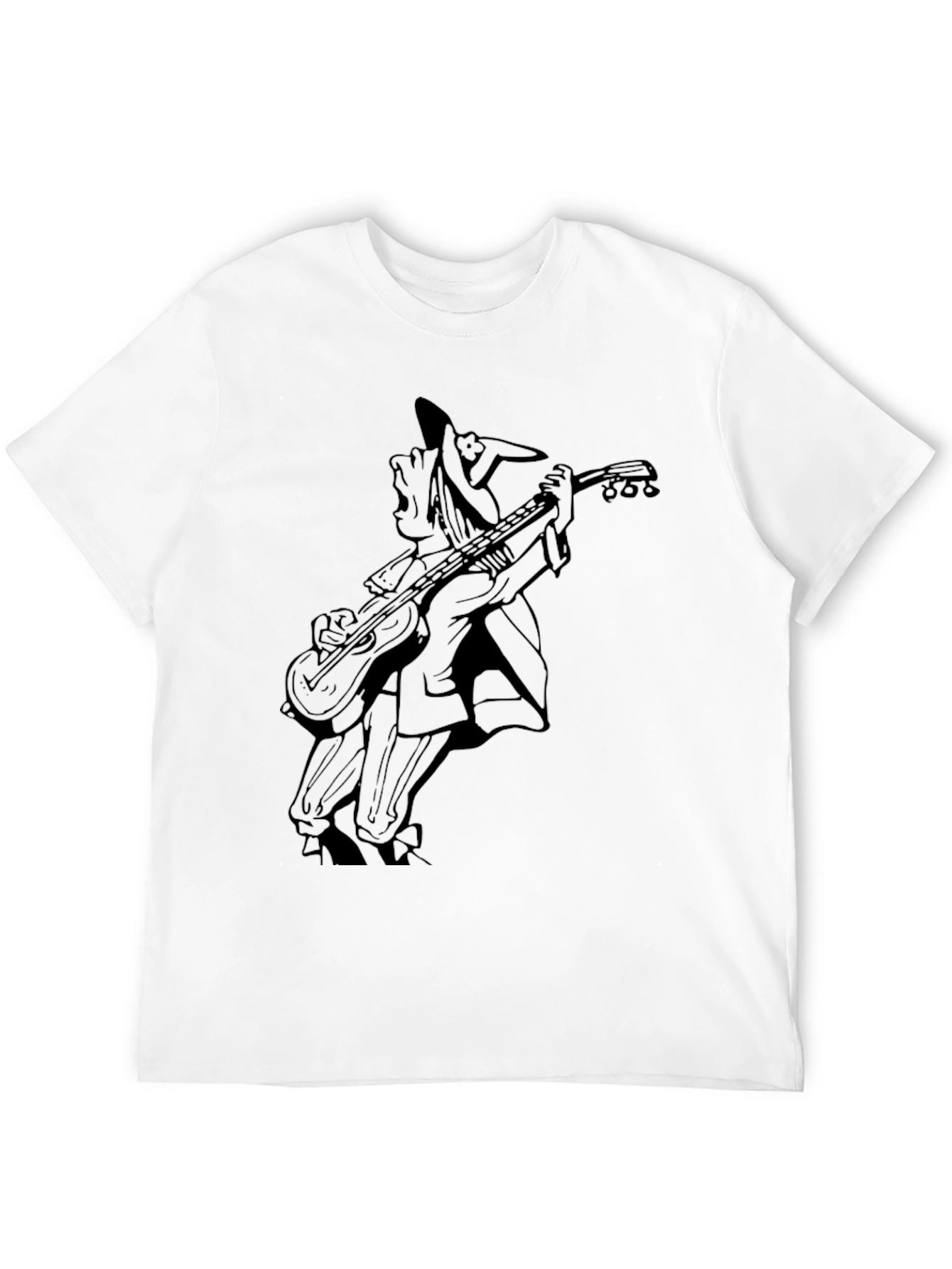 Musician Cartoon Black T-Shirt