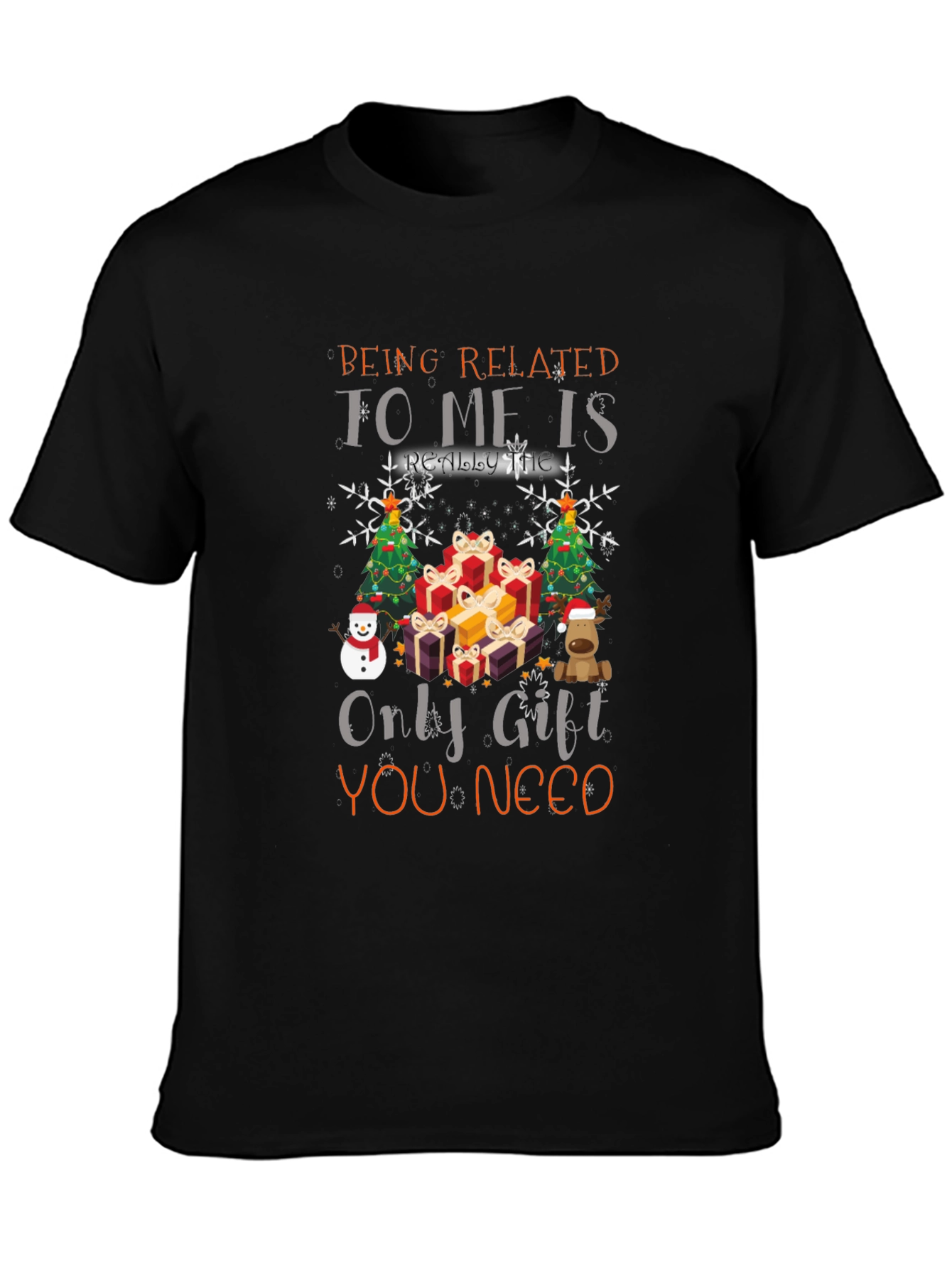 Funny Christmas T-Shirt - Being Related to Me Gift