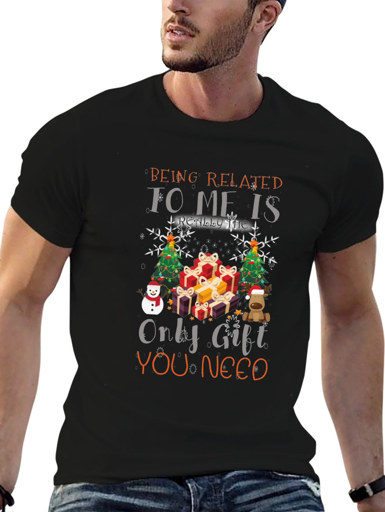 Funny Christmas T-Shirt - Being Related to Me Gift
