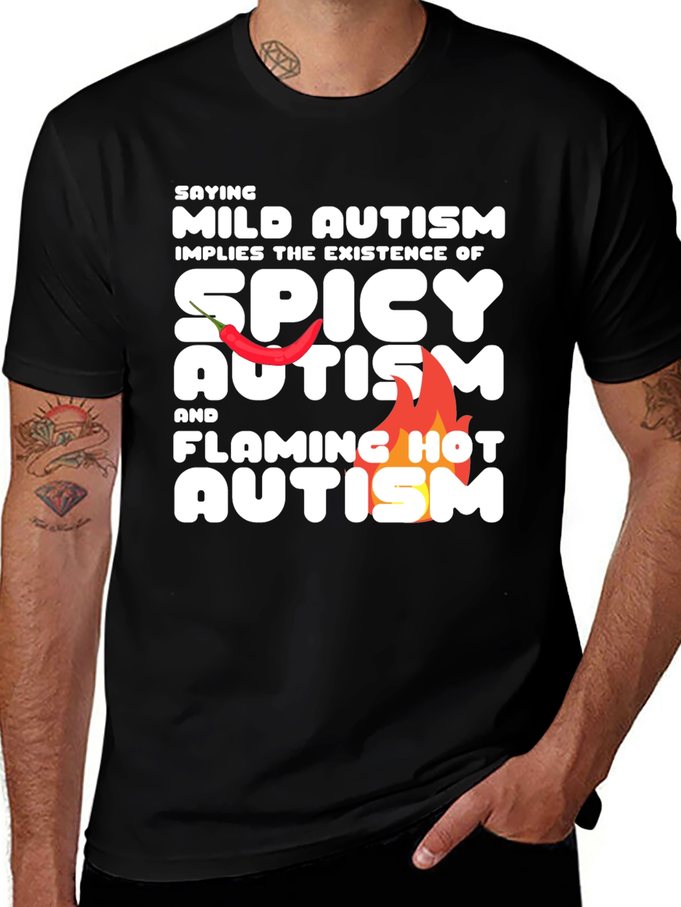 Mild Spicy and Flaming Hot Autism T-Shirt