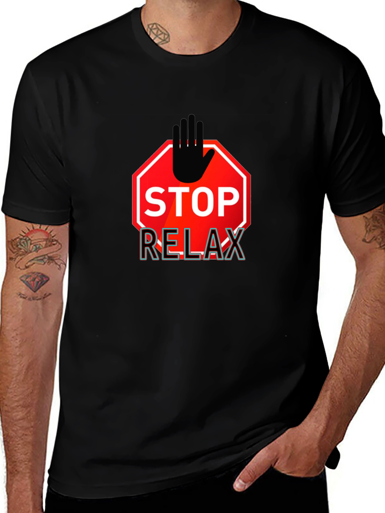 Stop Relax Mens Graphic T-Shirt