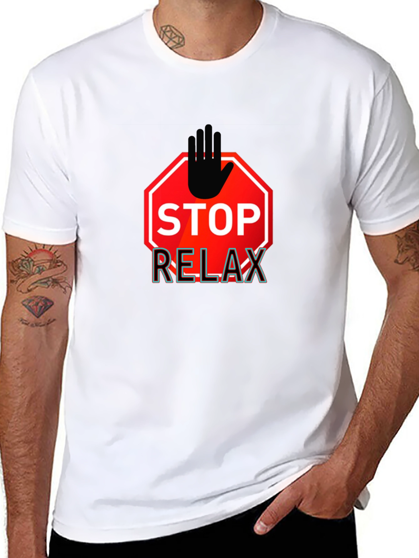 Stop Relax Mens Graphic T-Shirt