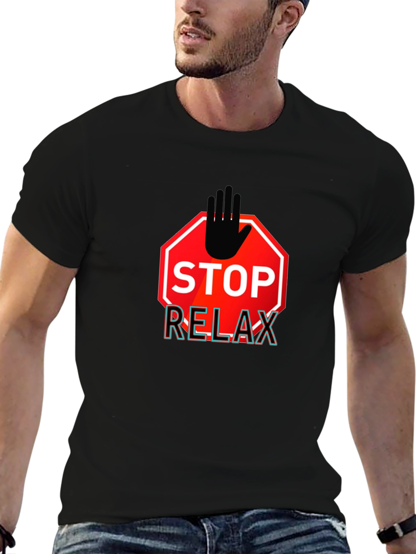 Stop Relax Mens Graphic T-Shirt