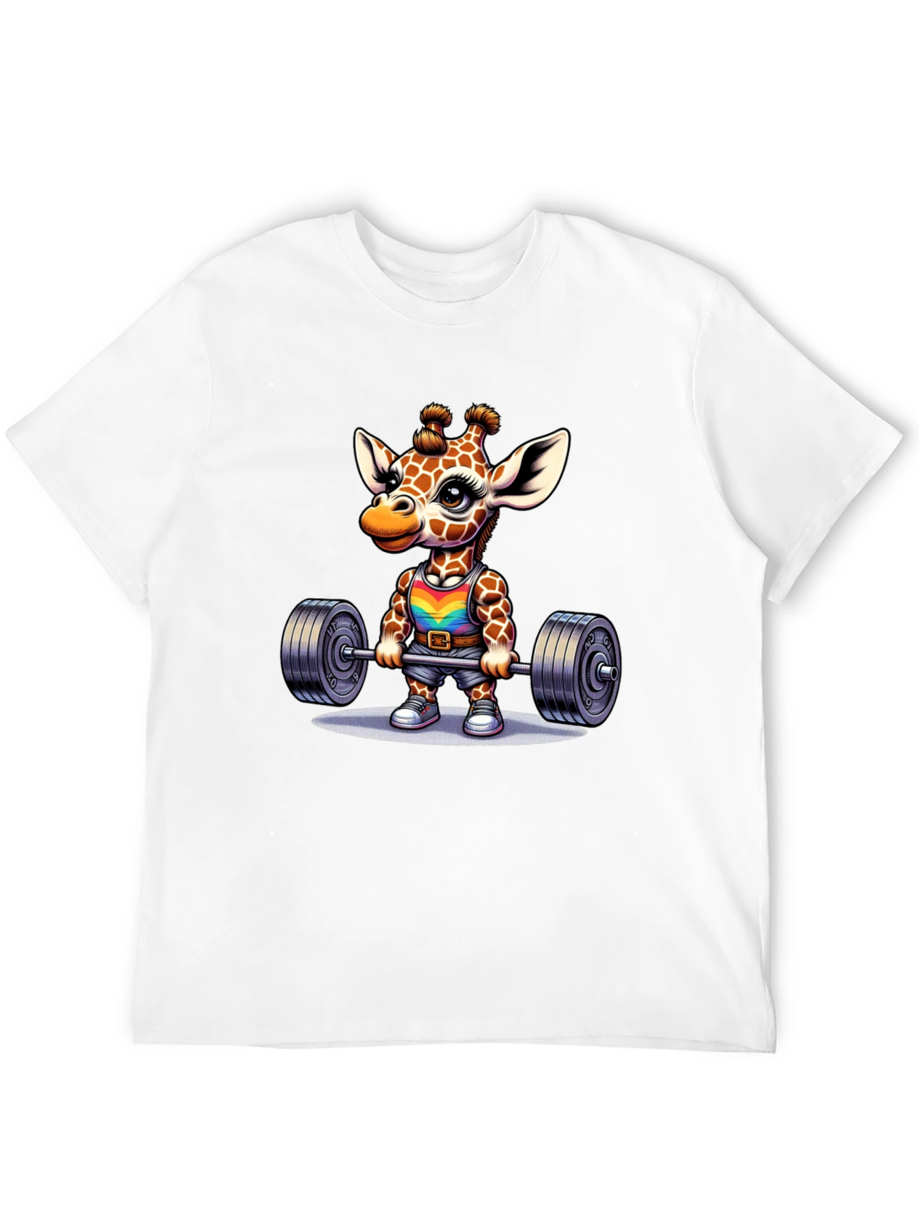 Giraffe Gym T-Shirt - Weightlifting Animal Tee