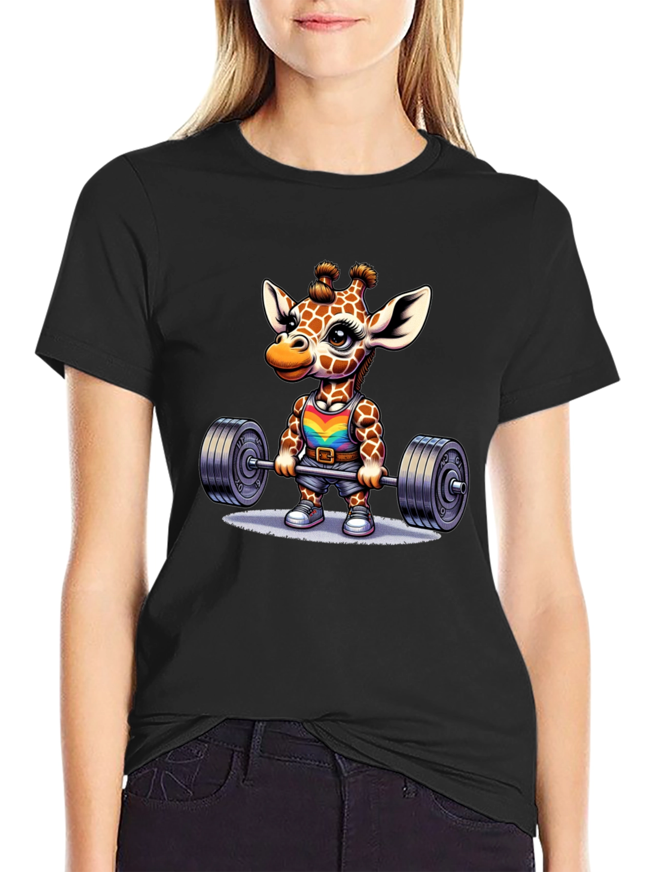 Giraffe Gym T-Shirt - Weightlifting Animal Tee