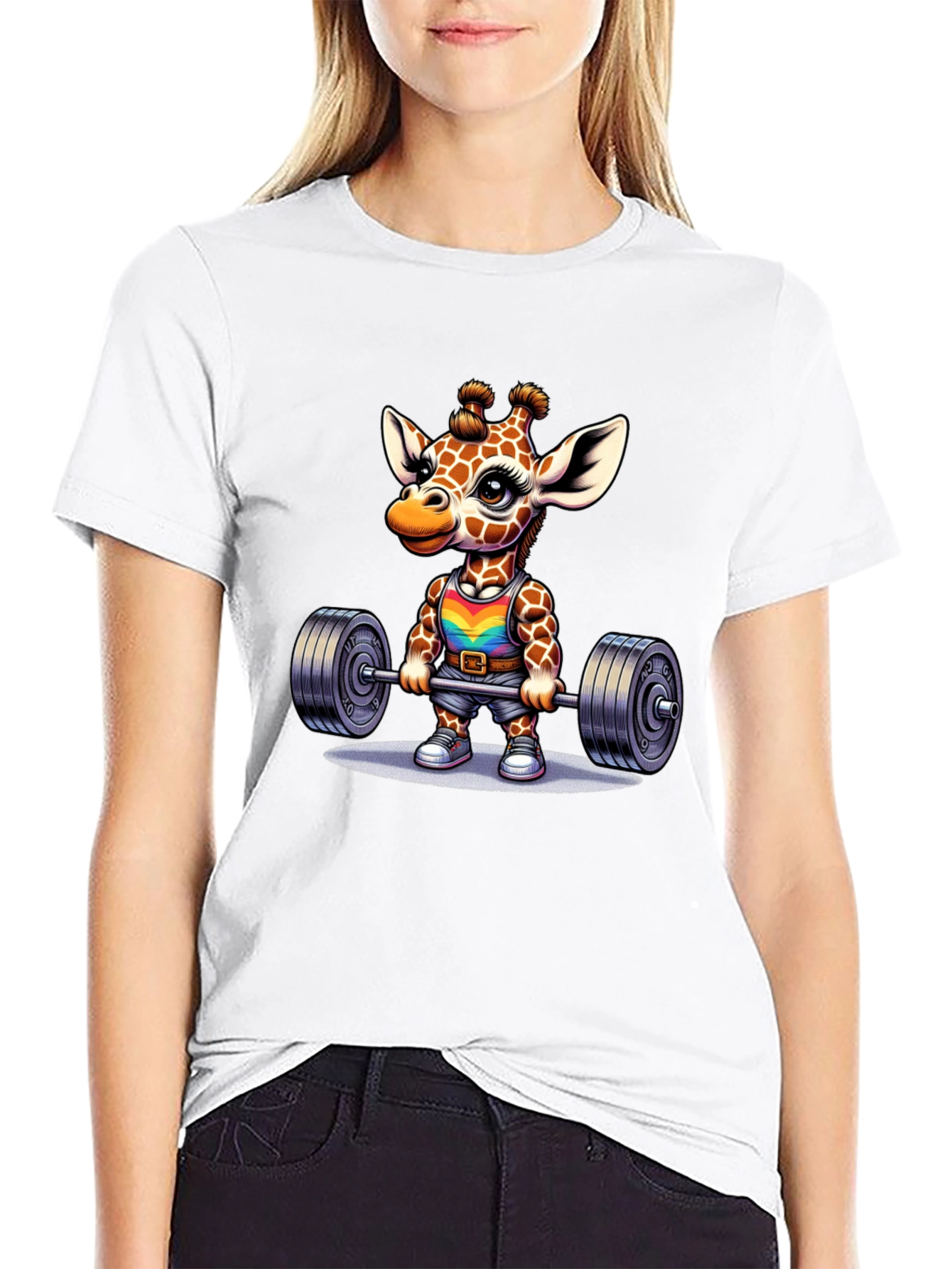 Giraffe Gym T-Shirt - Weightlifting Animal Tee