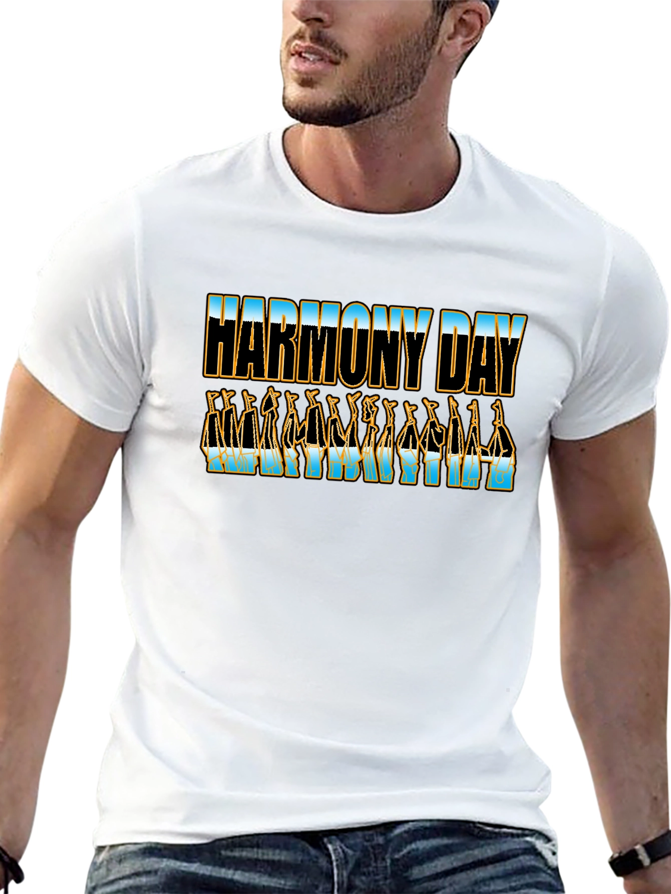 Harmony Day Black T-Shirt