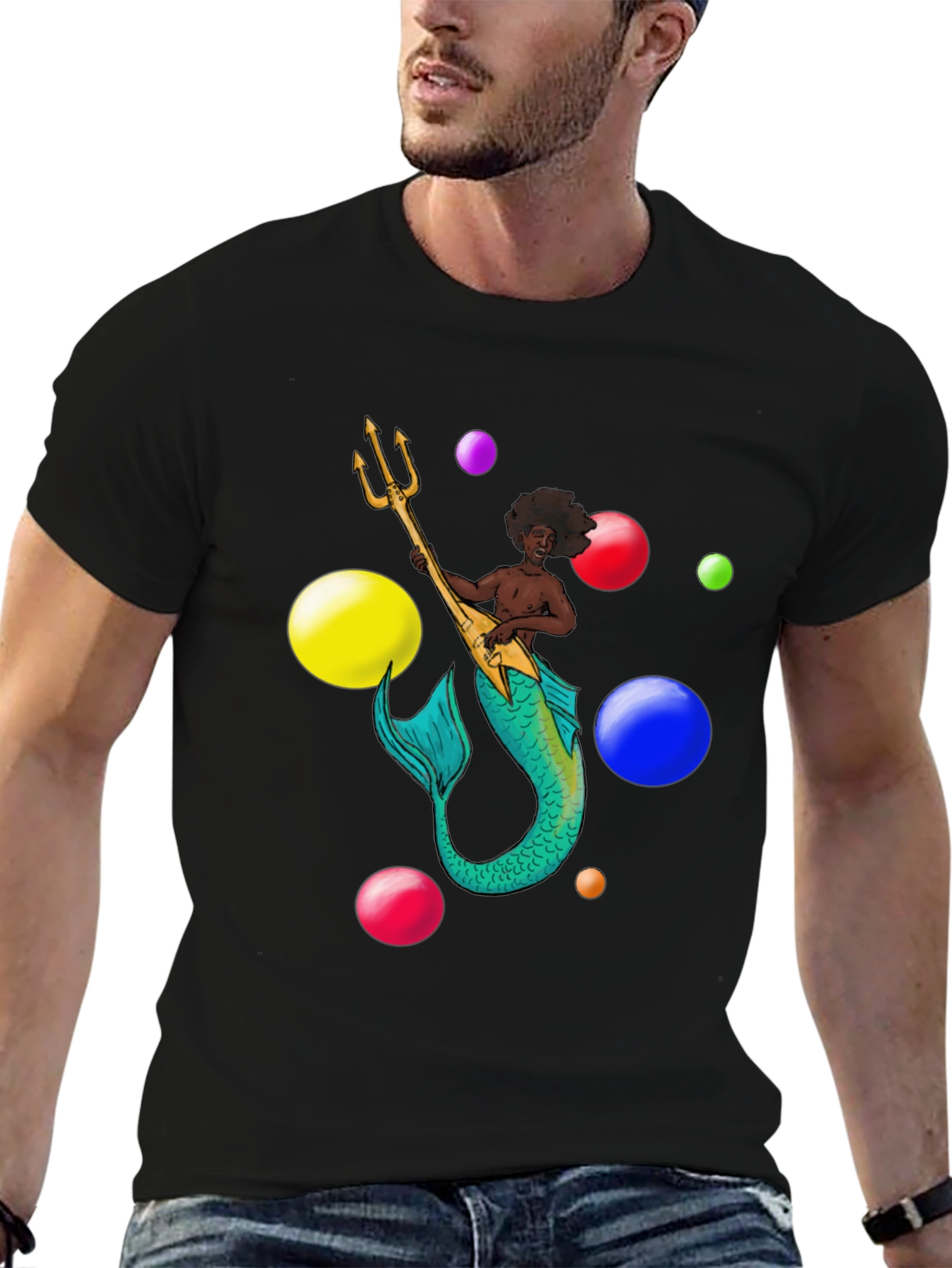 Mermaid Musician Graphic T-Shirt