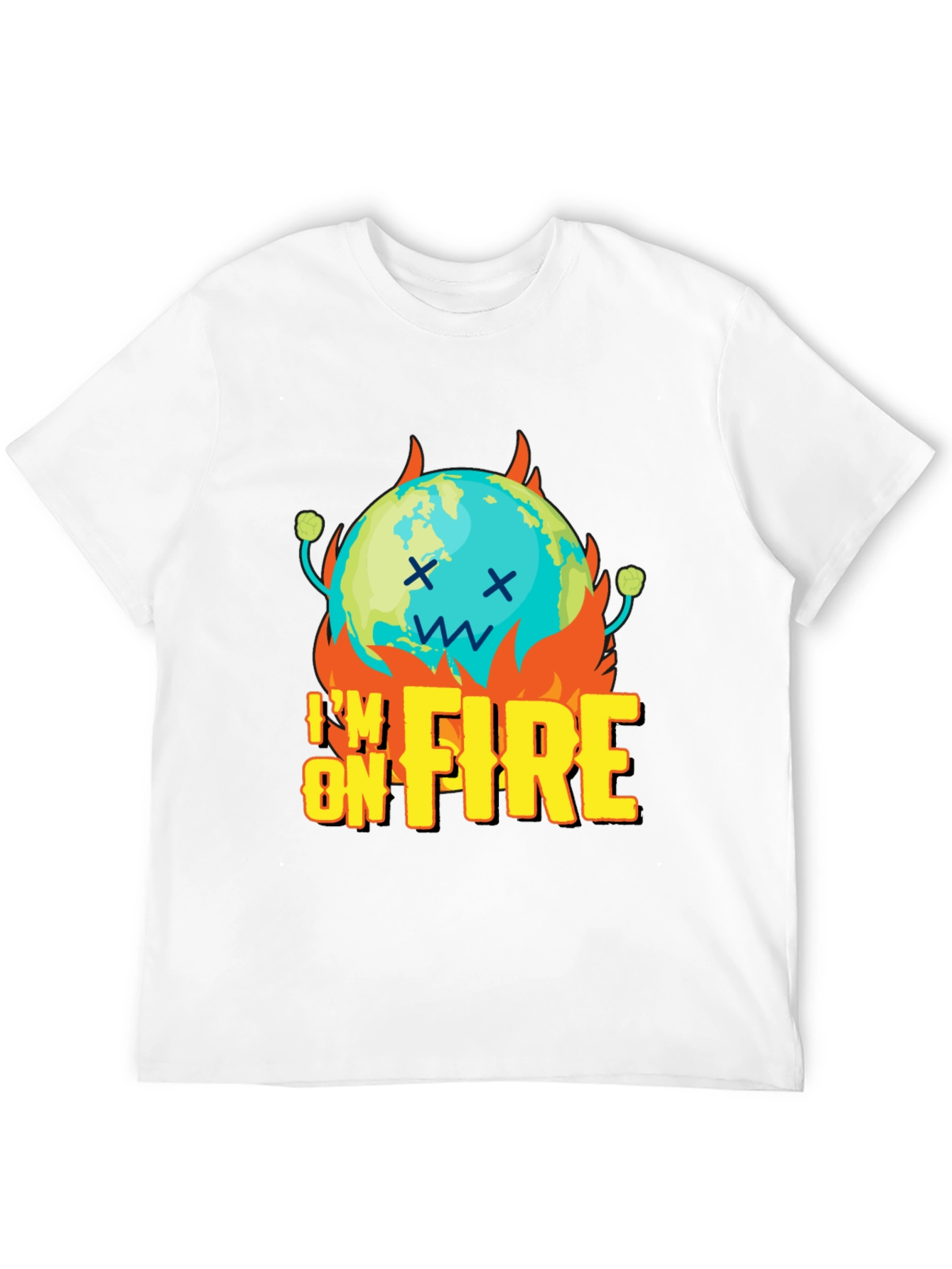 Im On Fire Graphic Print Black T-Shirt
