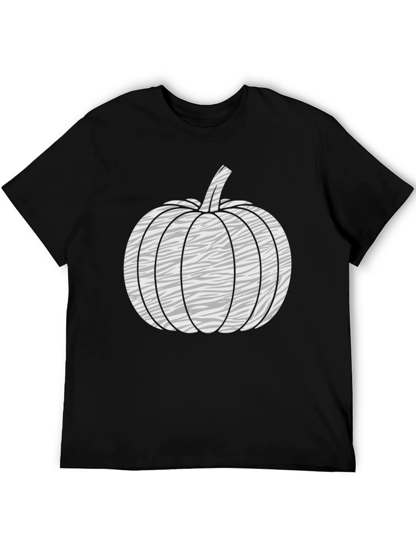 Zebra Pumpkin Graphic Tee - Black