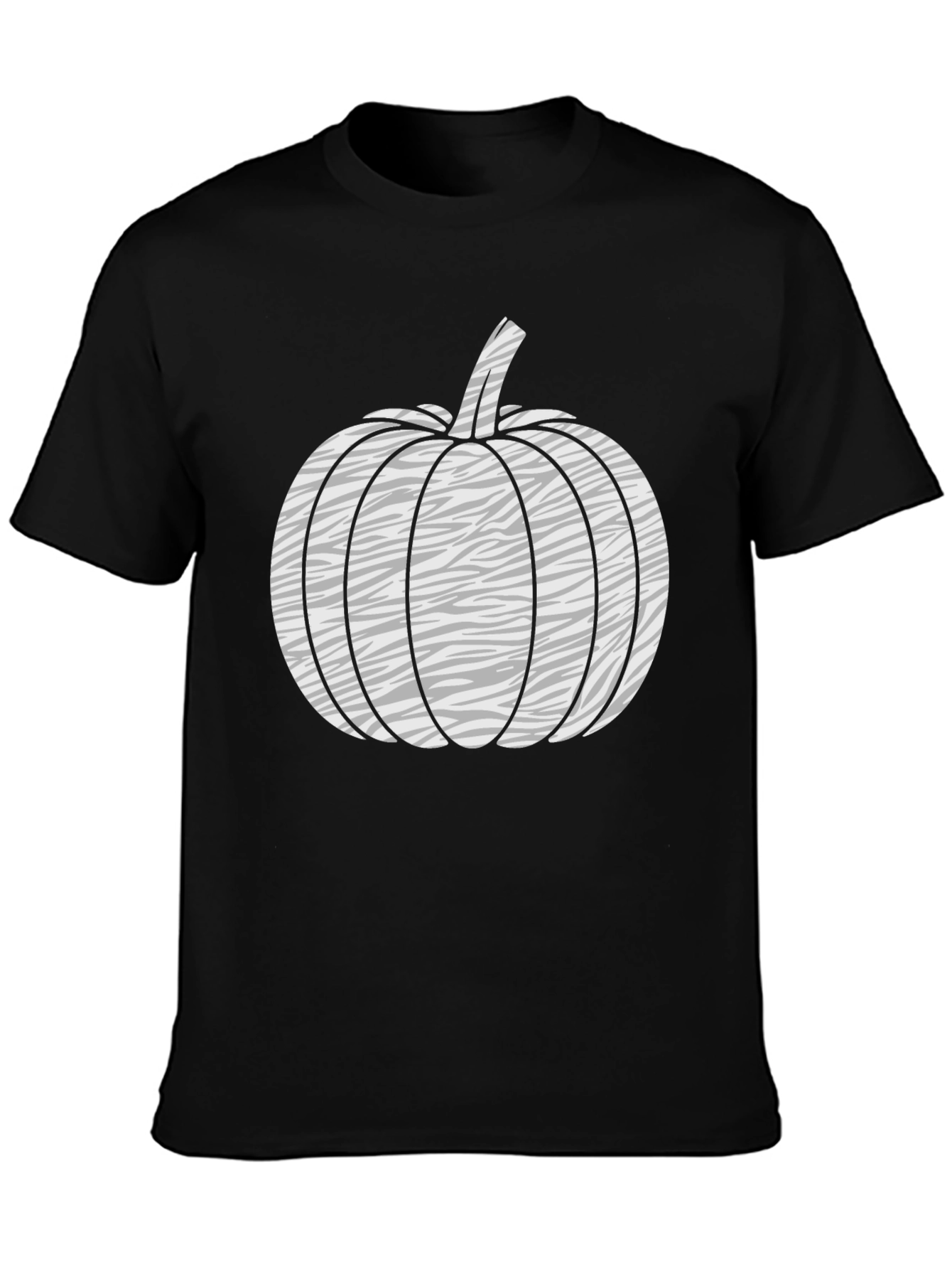 Zebra Pumpkin Graphic Tee - Black