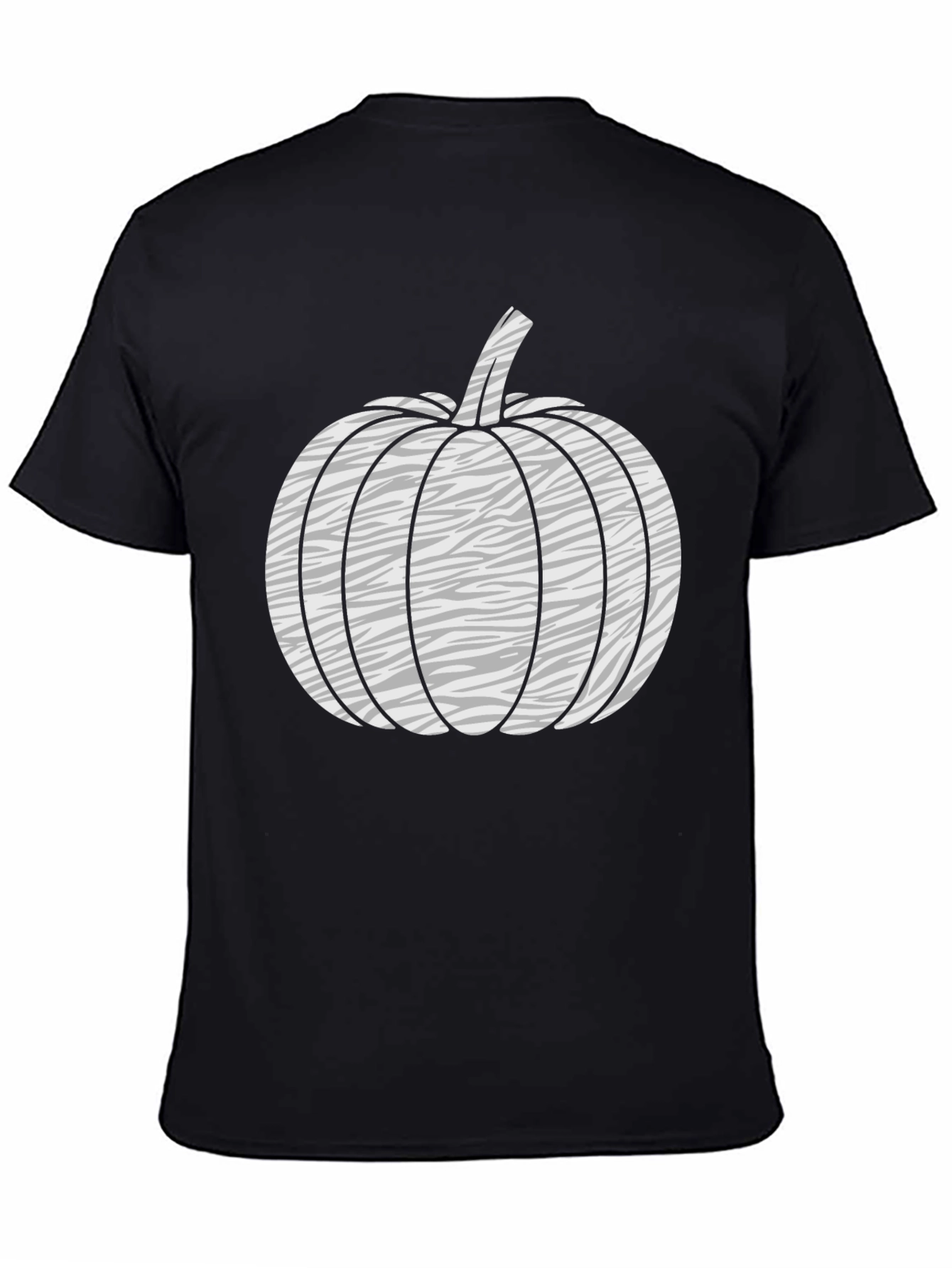 Zebra Pumpkin Graphic Tee - Black