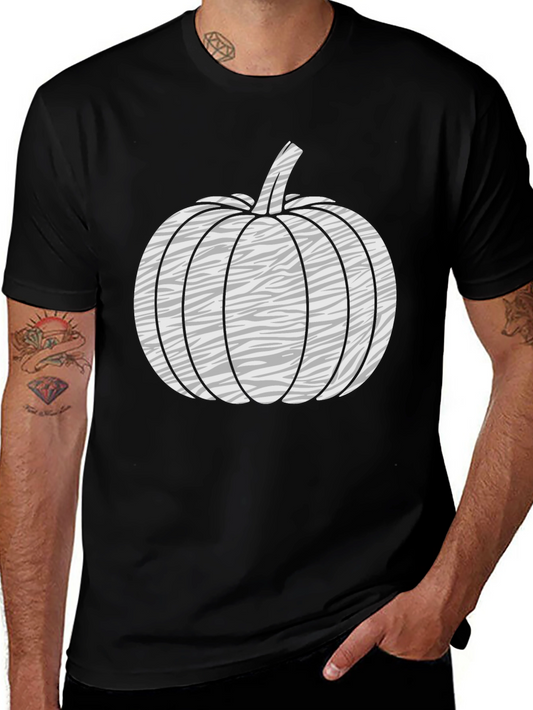 Zebra Pumpkin Graphic Tee - Black