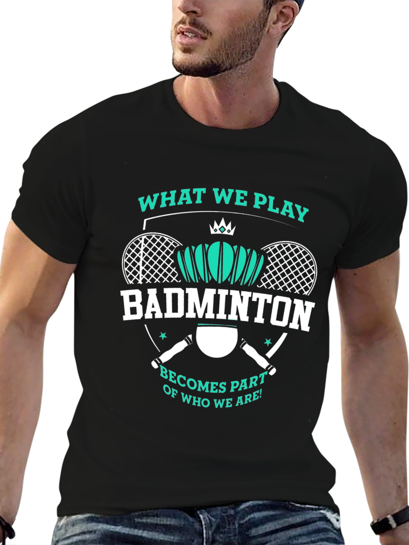 Badminton Player Graphic Tee - Unisex Black Shirt