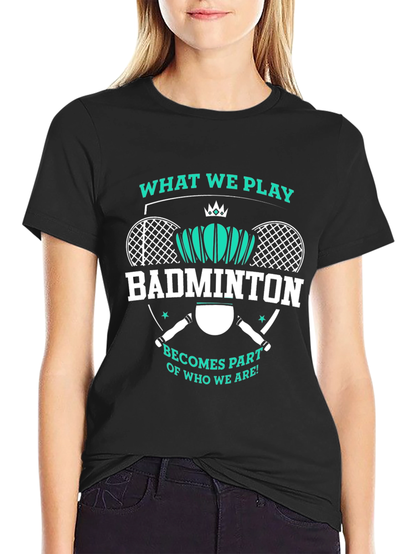Badminton Player Graphic Tee - Unisex Black Shirt