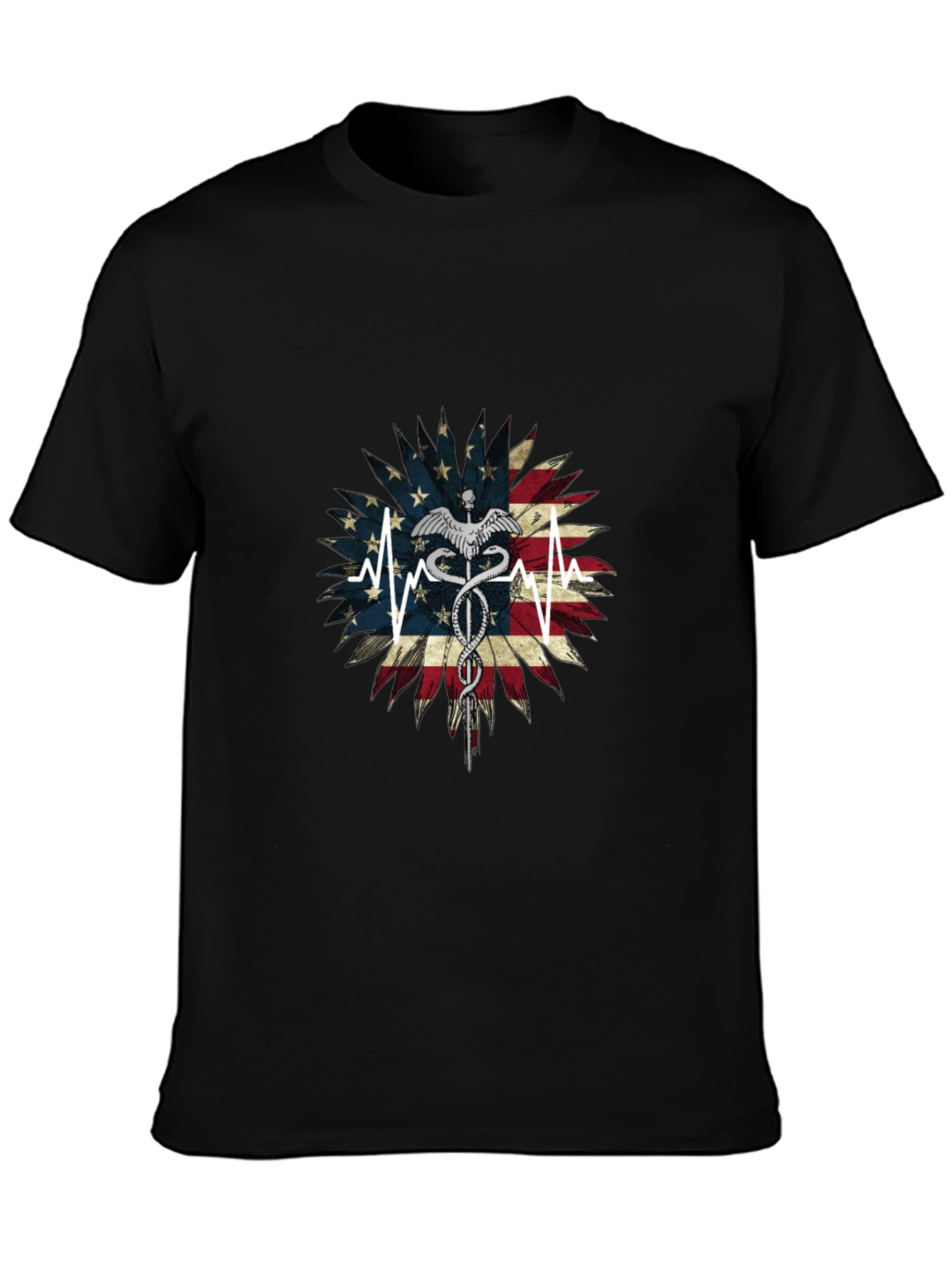American Flag Caduceus Graphic Tee