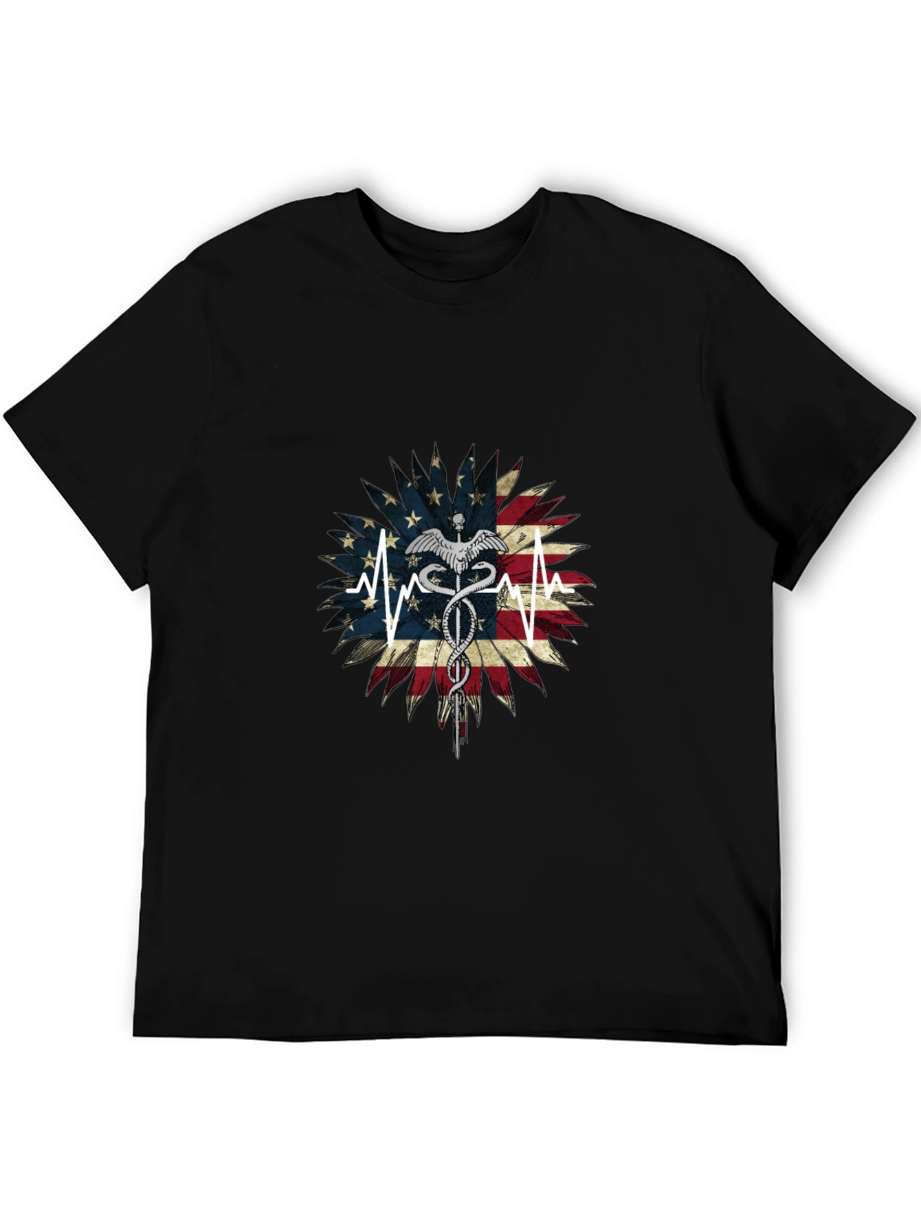 American Flag Caduceus Graphic Tee